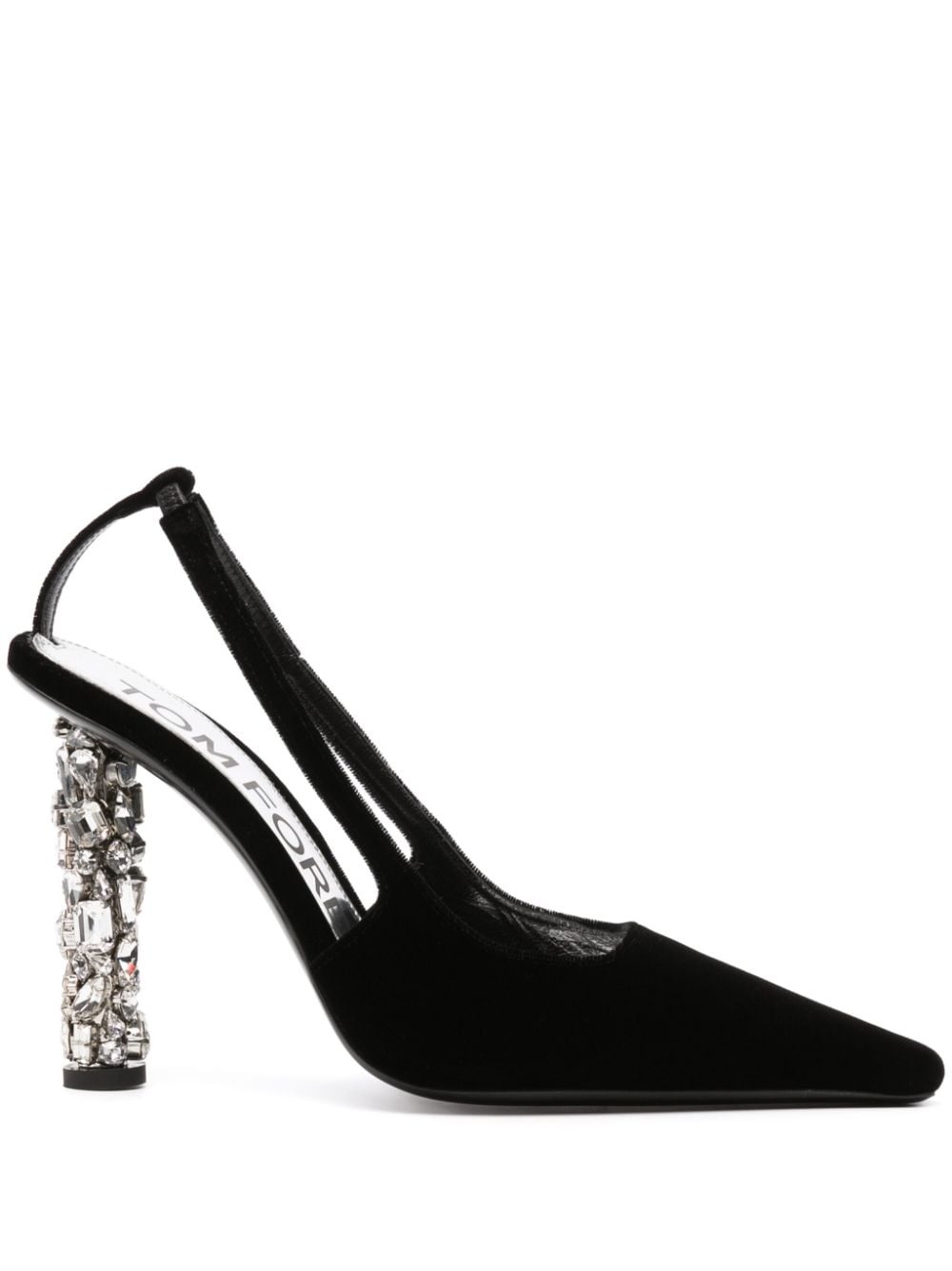 120mm crystal-embellished slingback pumps - 1