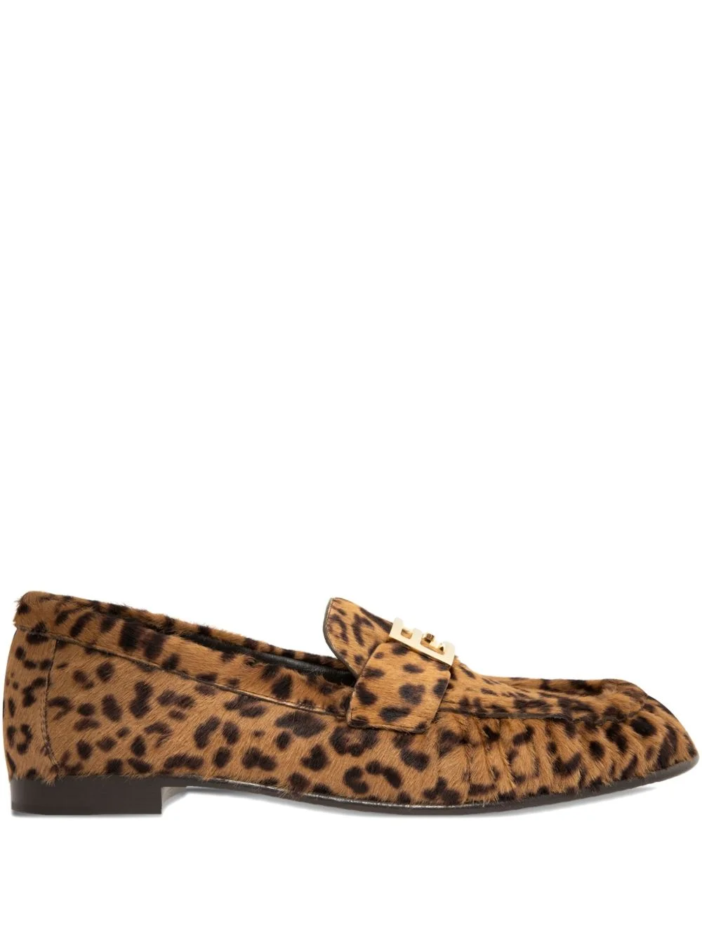 Baguette leopard buckle loafers - 1