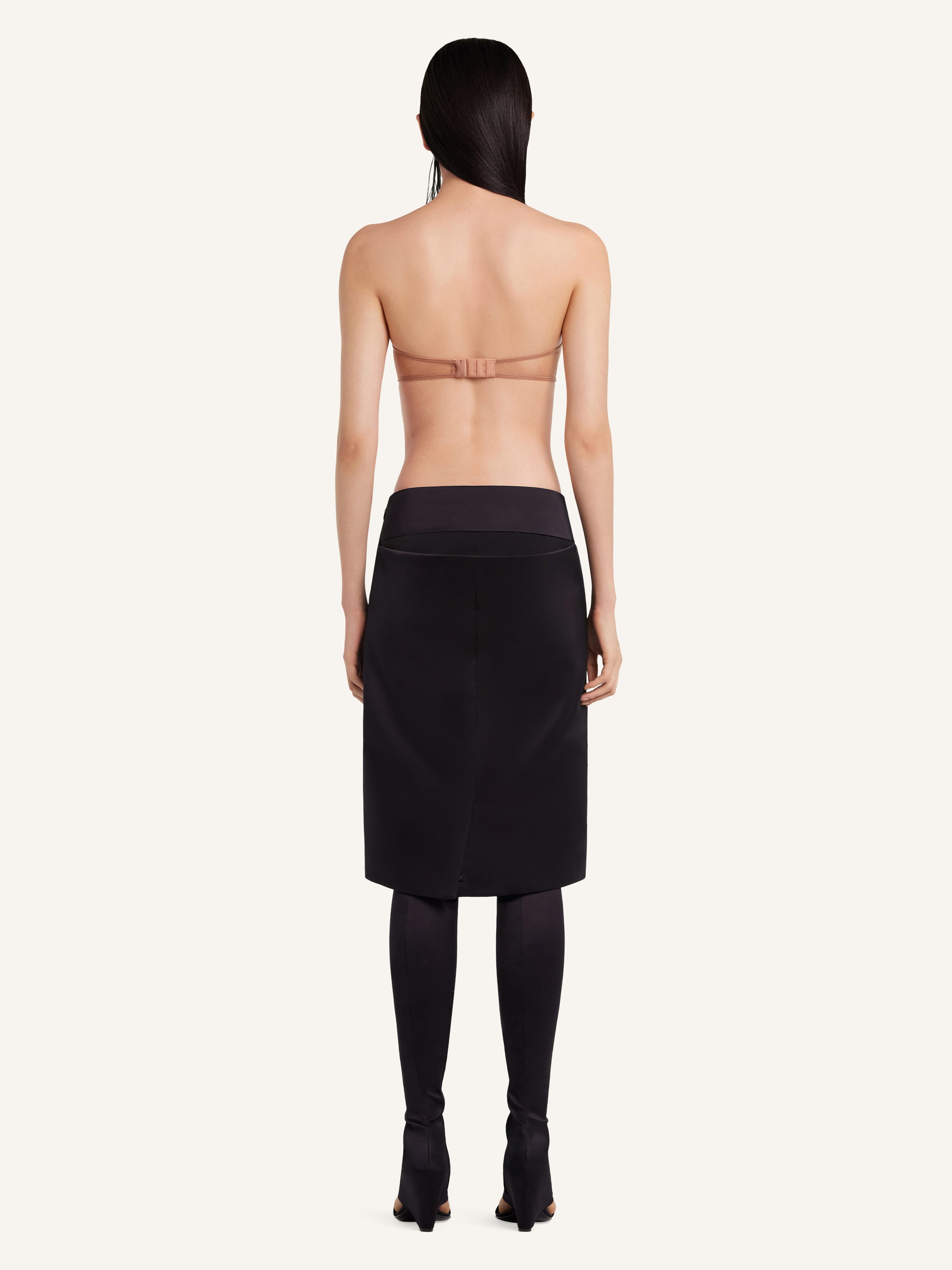 OBLIQUE DRAPED SATIN SKIRT - 4