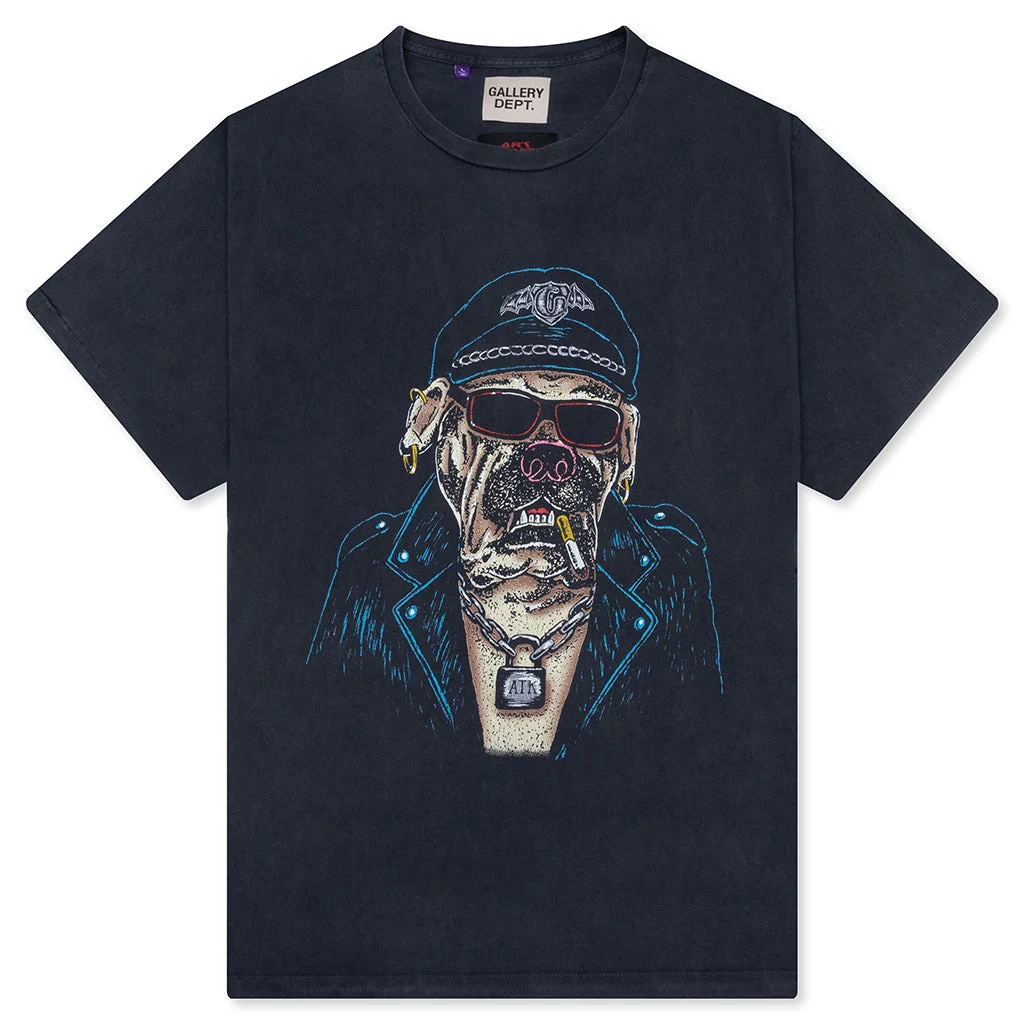 OCT BIKER DOG TEE - VINTAGE BLACK - 1