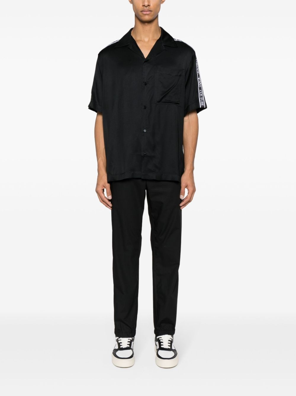 logo-strap tapered-leg trousers - 2