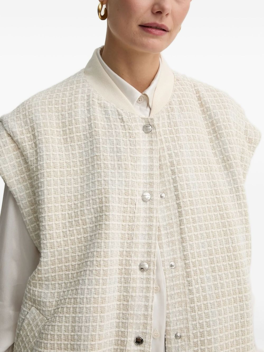 grid-pattern jacket - 3