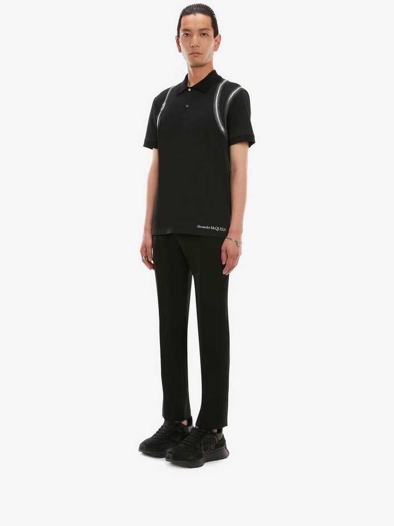 Zip Harness  Polo in Black 3