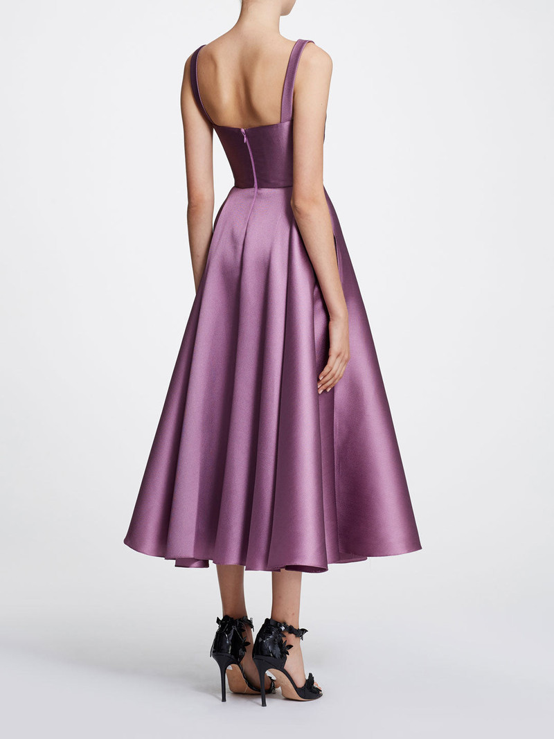 Marchesa SLEEVELESS MIKADO TEA-LENGTH MIDI GOWN outlook