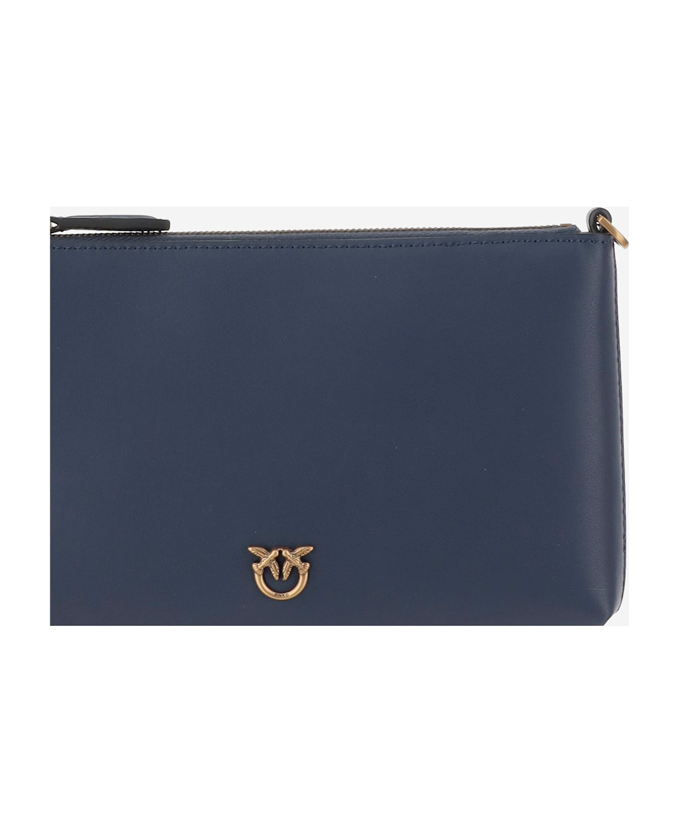 Leather Clutch Bag With Logo - 4