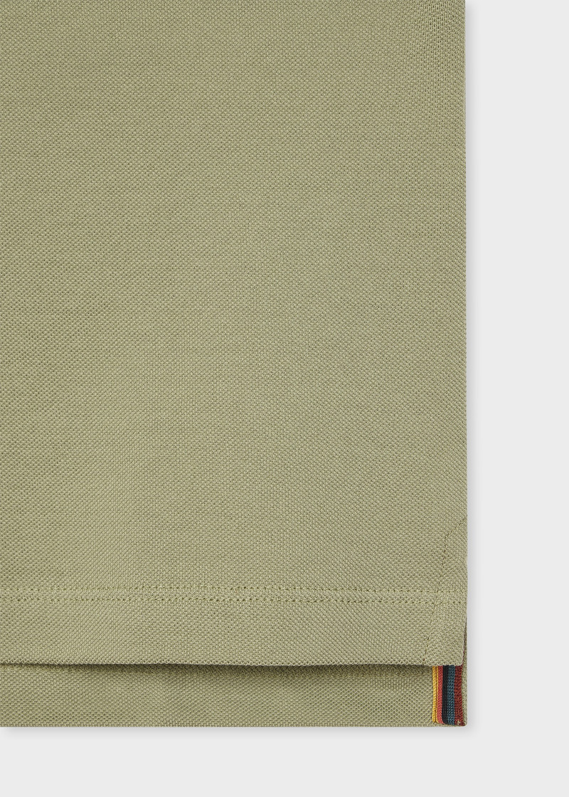 Paul Smith Pale Khaki 'Artist Stripe' Placket Polo Shirt outlook