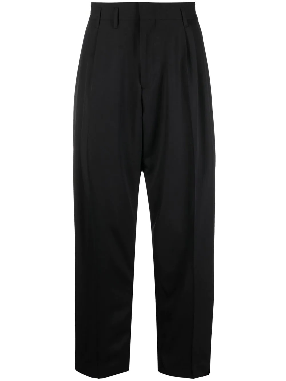 drop-crotch straight-leg trousers - 1