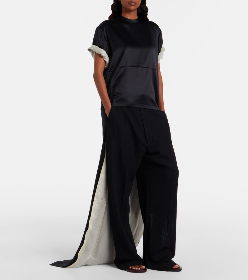 PHOEBE PHILO Silk-blend satin T-shirt outlook