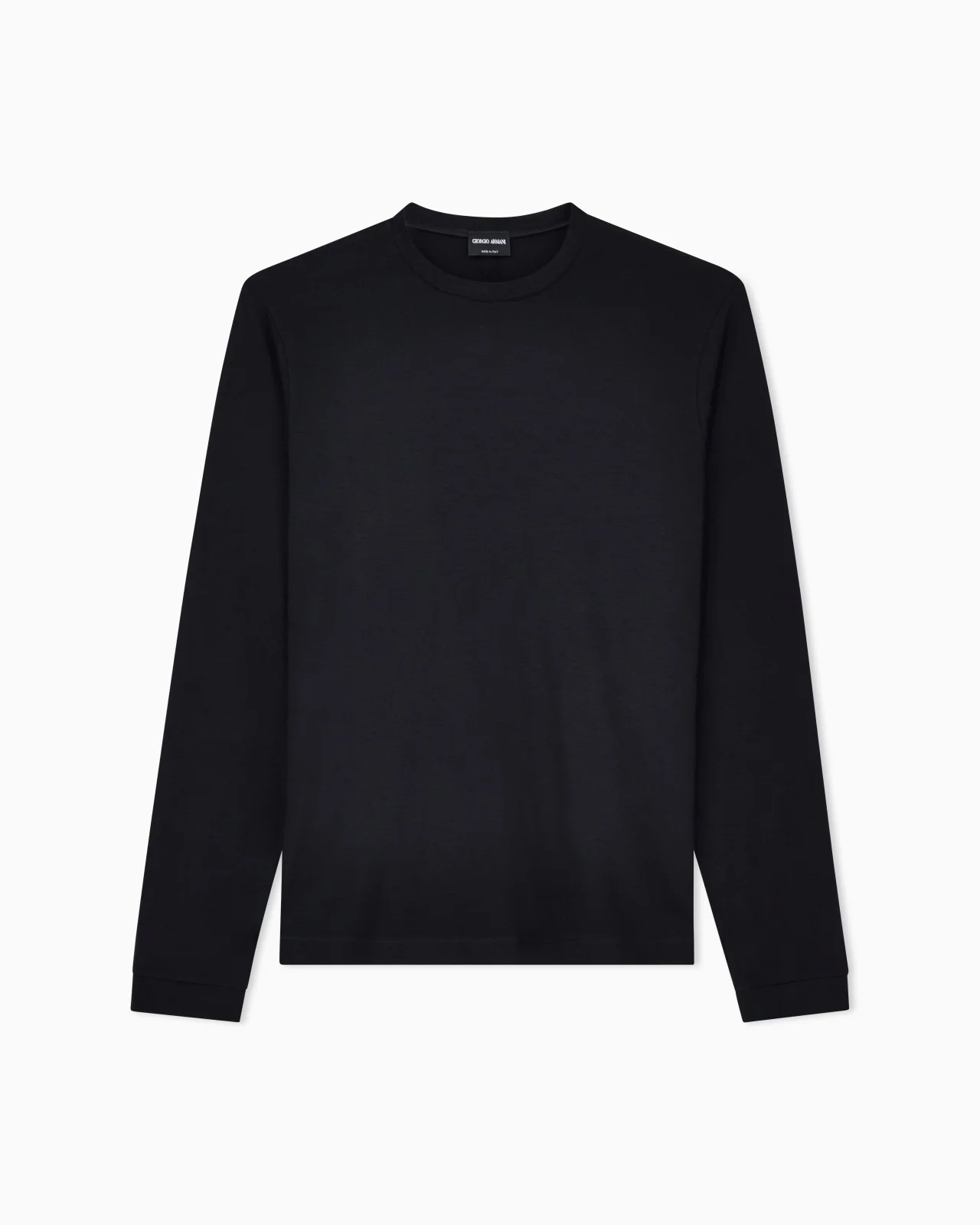 Stretch viscose jersey jumper with crew neck and long sleeves - 1