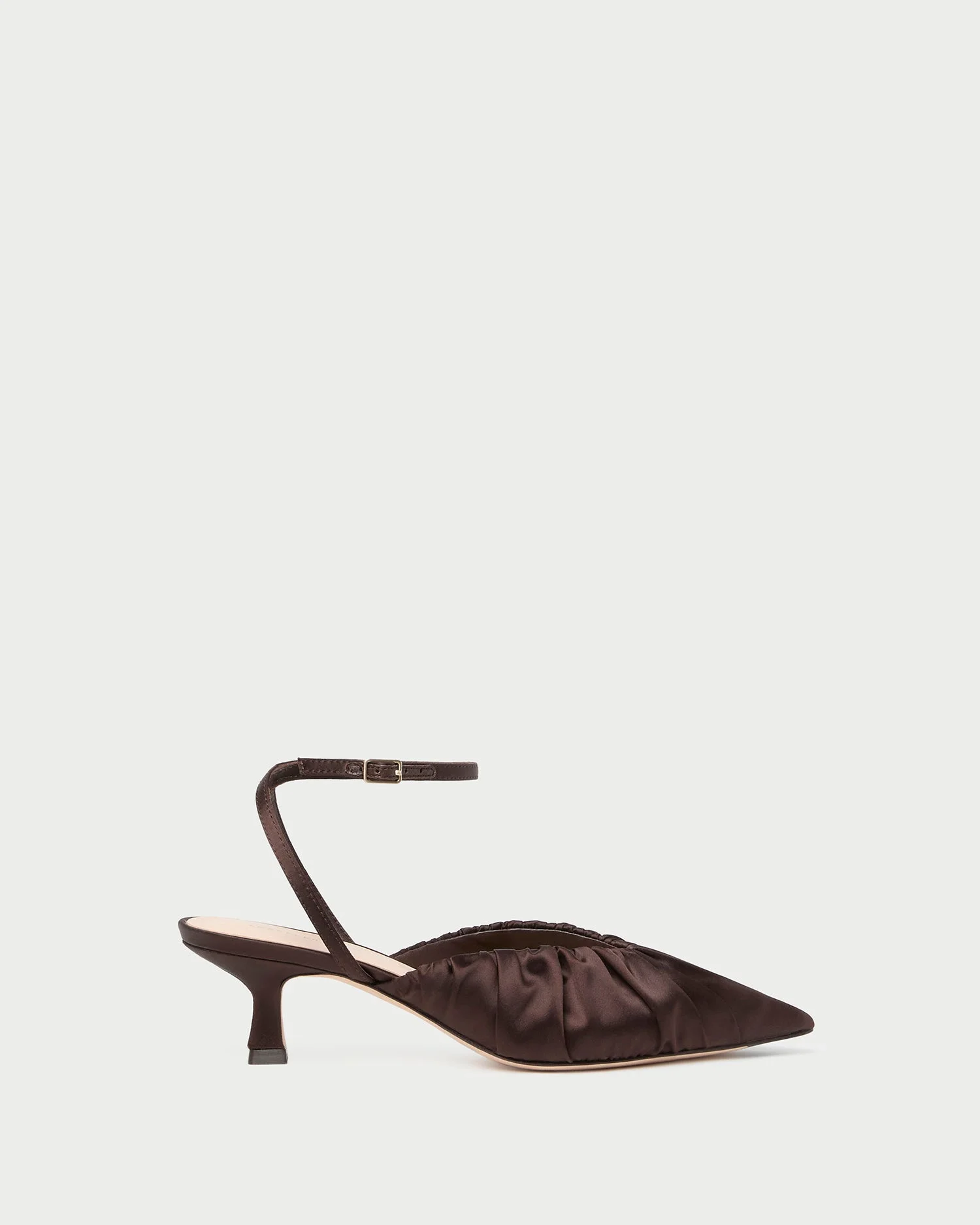 Rio Chocolate Satin Kitten Heel - 1