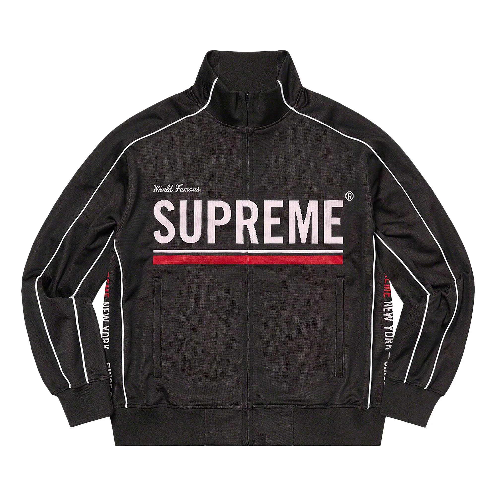 Supreme World Famous Jacquard Track Jacket 'Black' - 1