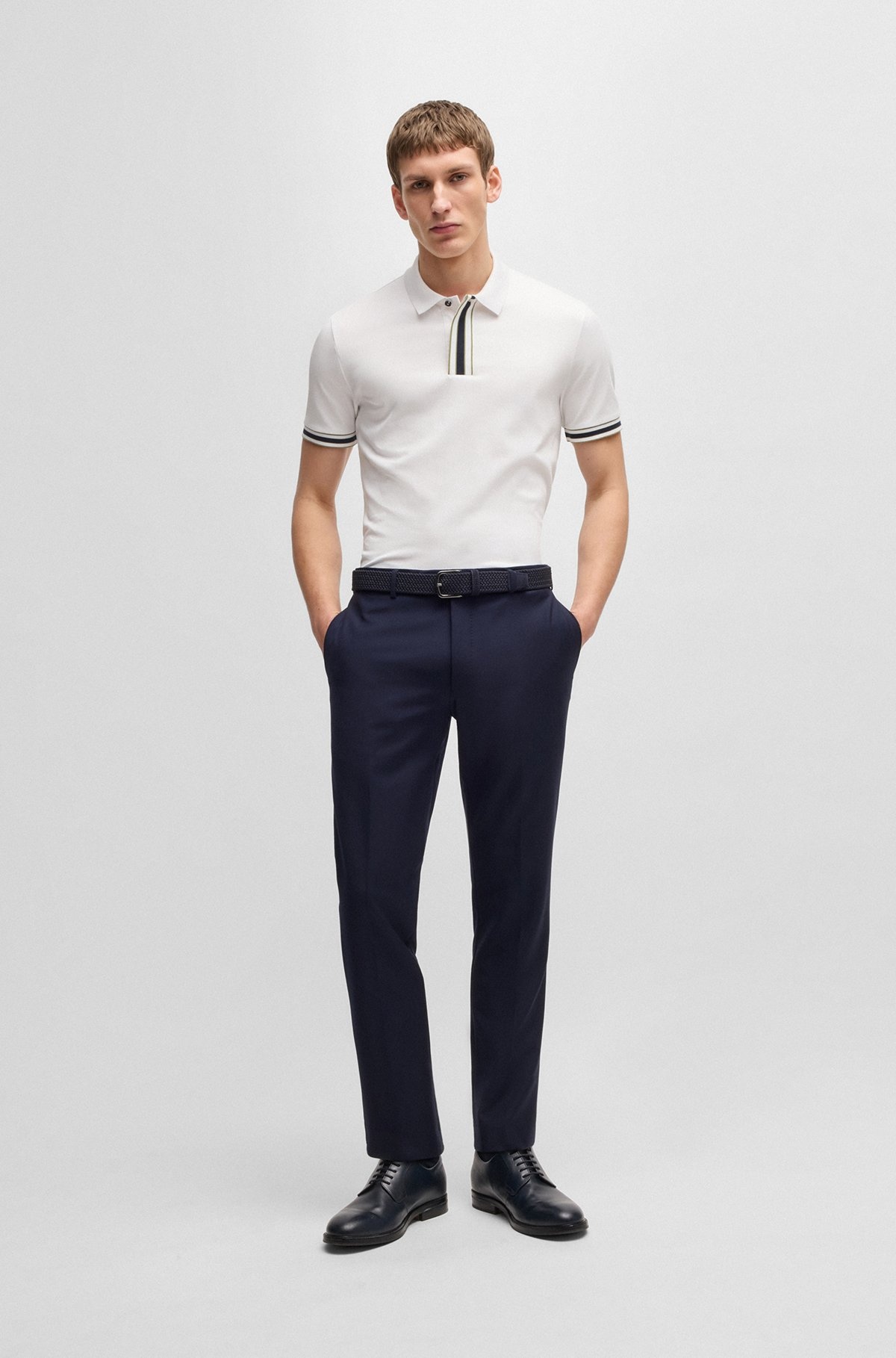 INTERLOCK-COTTON POLO SHIRT WITH CONTRAST TIPPING - 4