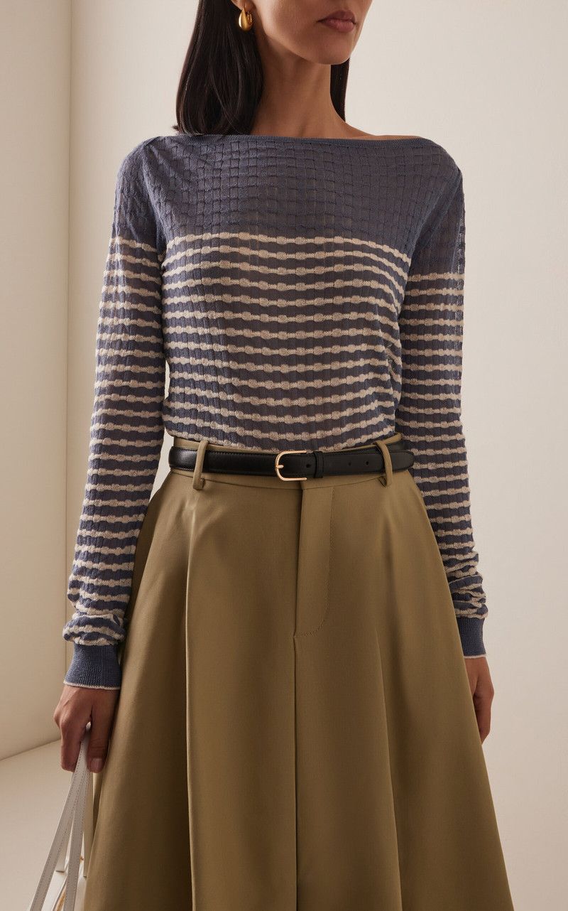Proenza Schouler Britta Breto-Striped Knit Sweater stripe outlook