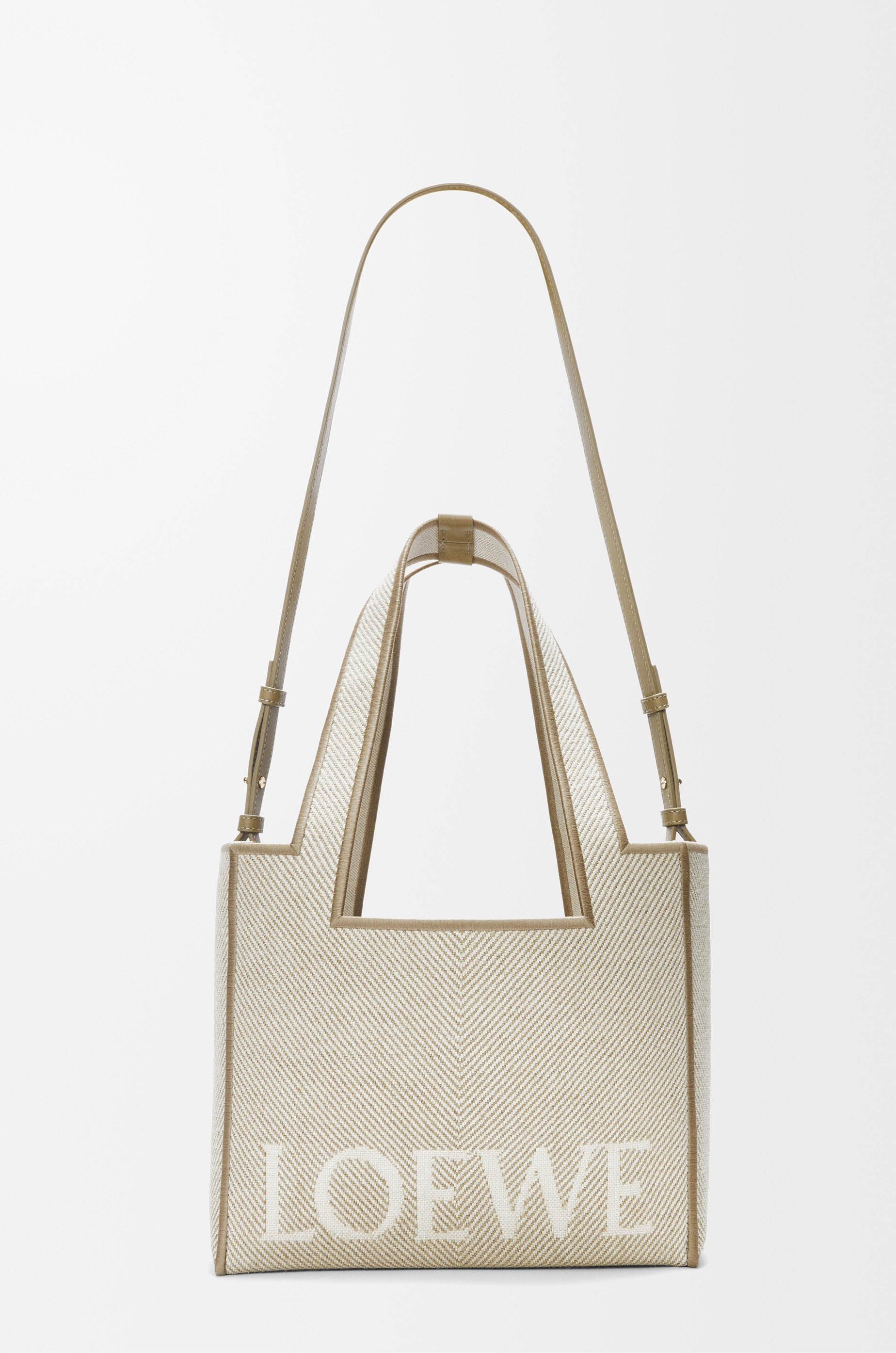 Medium LOEWE Font tote in jacquard canvas - 5