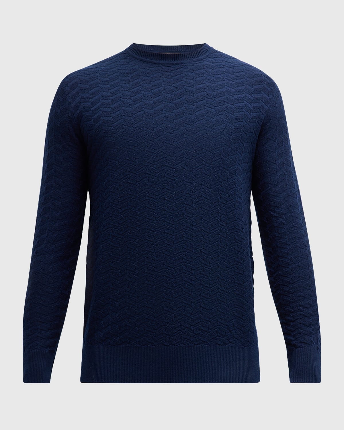 Men's Wool Geometric Knit Crewneck Sweater - 1