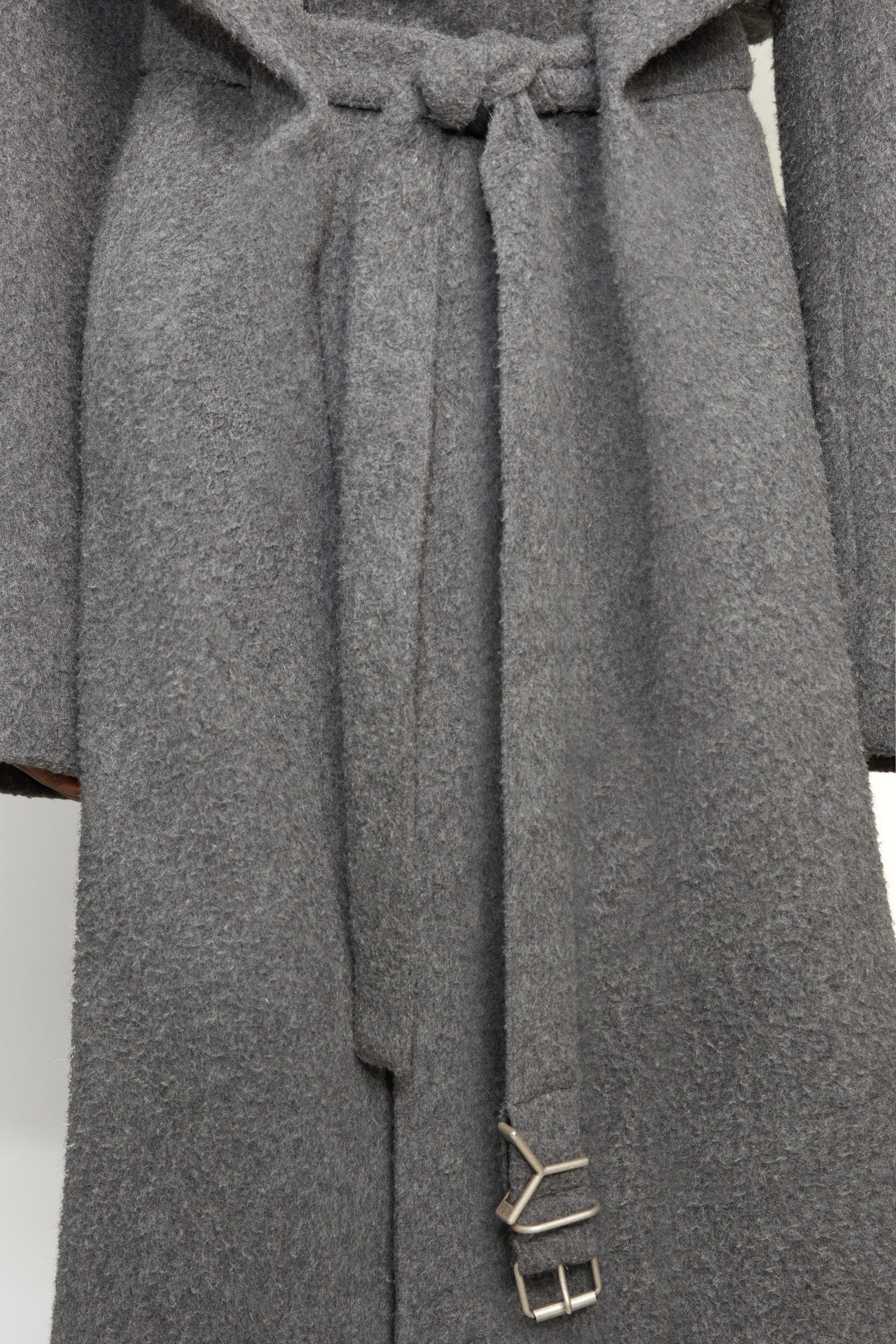 Y Belt Brushed Wool Coat - 4