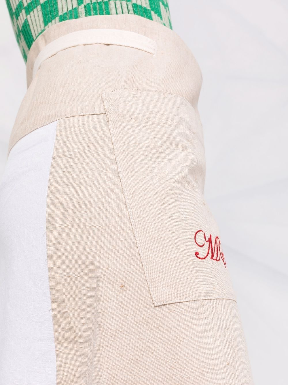 logo-embroidered tea towel wrap skirt - 3