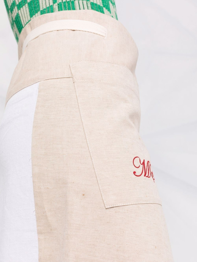 logo-embroidered tea towel wrap skirt 3