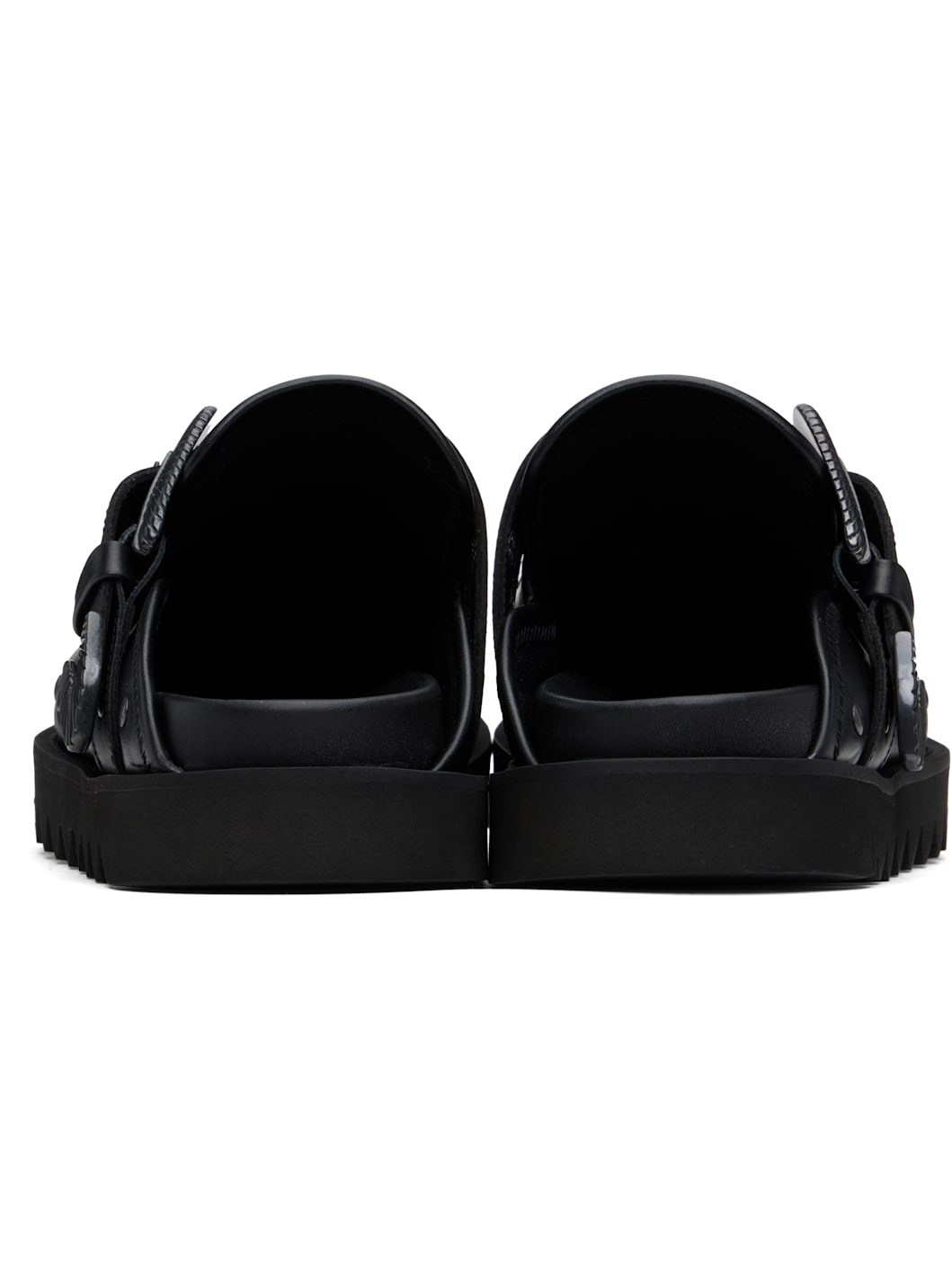 SSENSE Exclusive Black Eyelet Metal Sabot Slip-on Loafers - 2