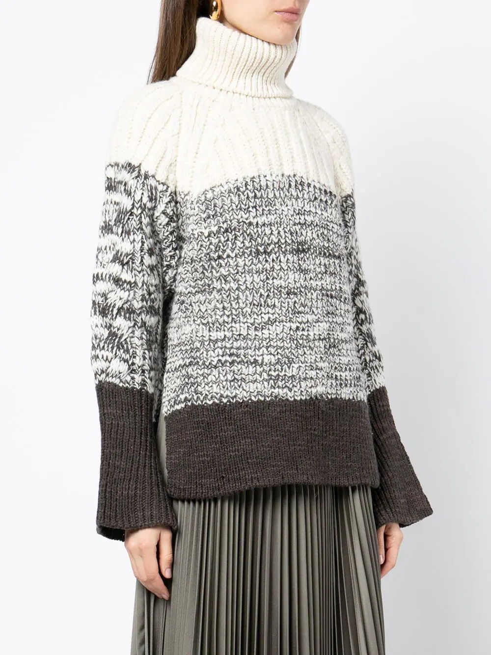 ribbed-knit roll-neck jumper - 3