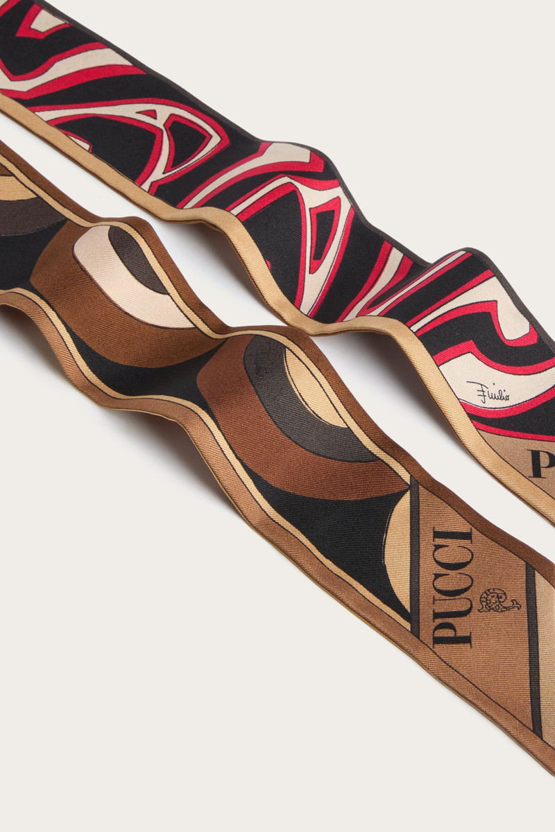 ONDE AND LABIRINTO PRINT SILK TWILL SCARF 4
