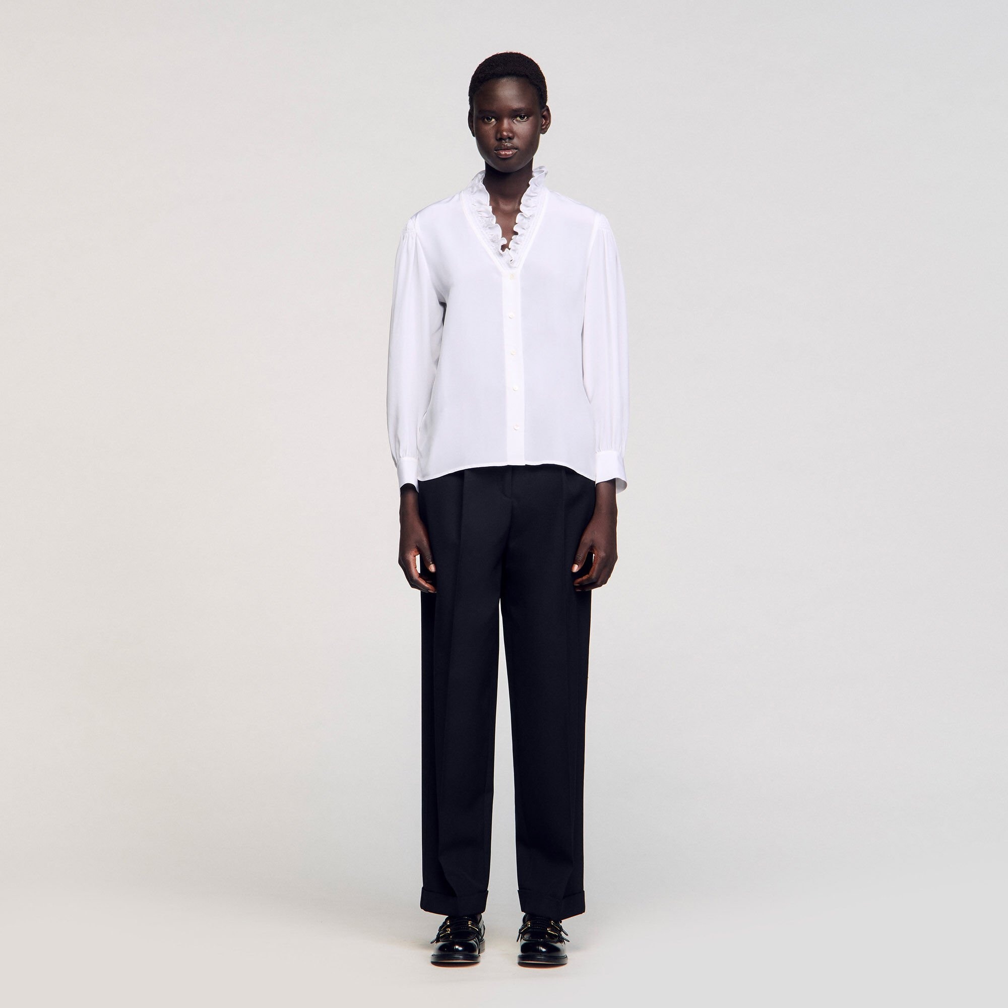 FLOWY SILK SHIRT - 2