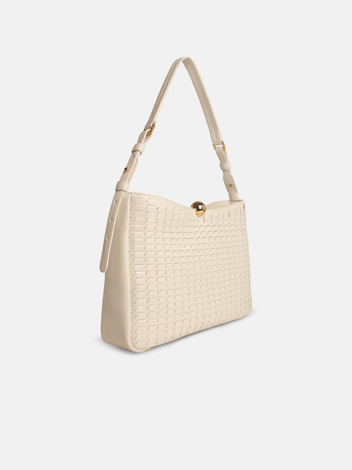 CREAM LEATHER LARGE 'SFERA SOFT' BAG - 2
