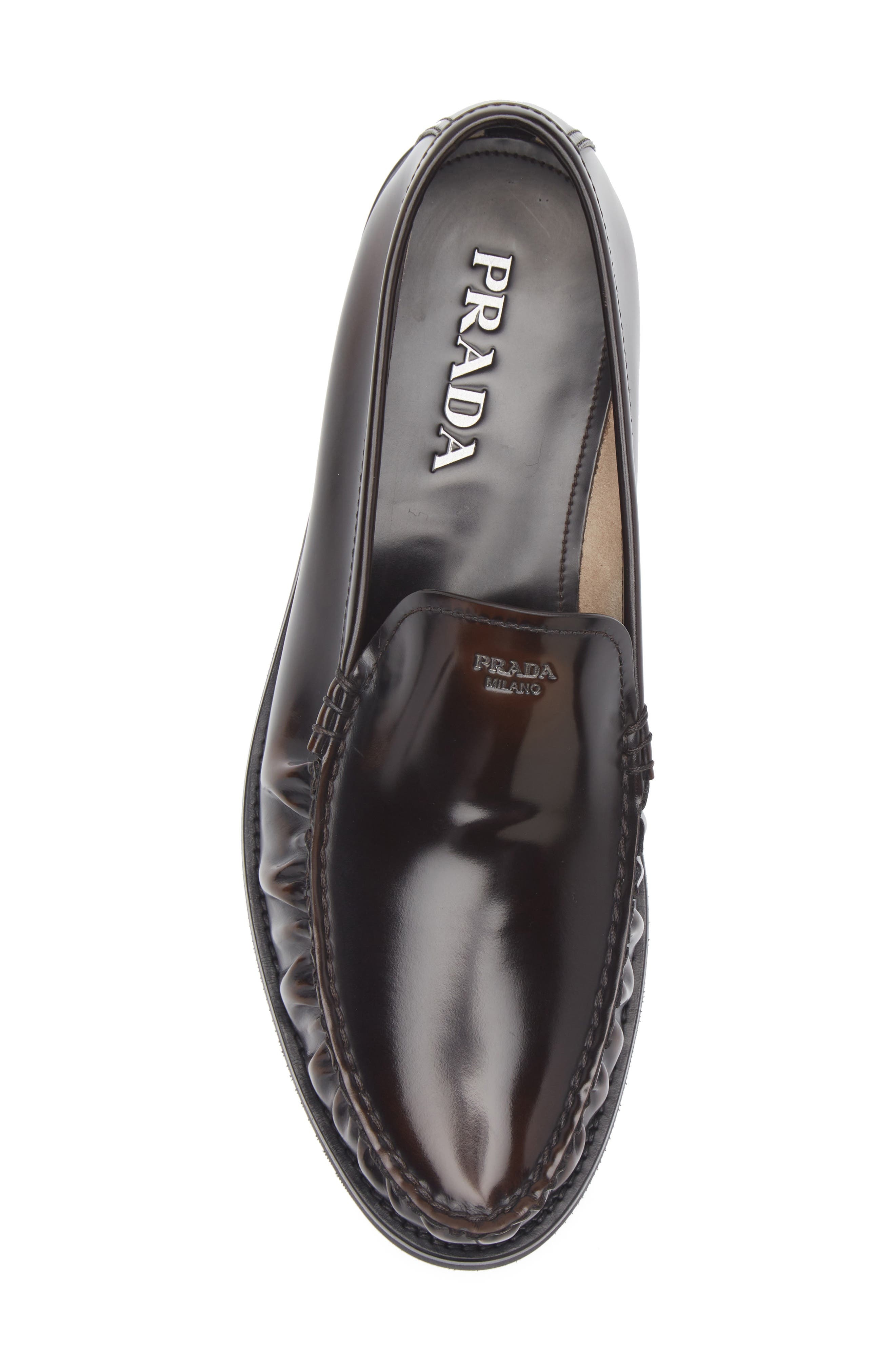 Prada Ruched Apron Toe Loafer in Bruciato at Nordstrom - 5