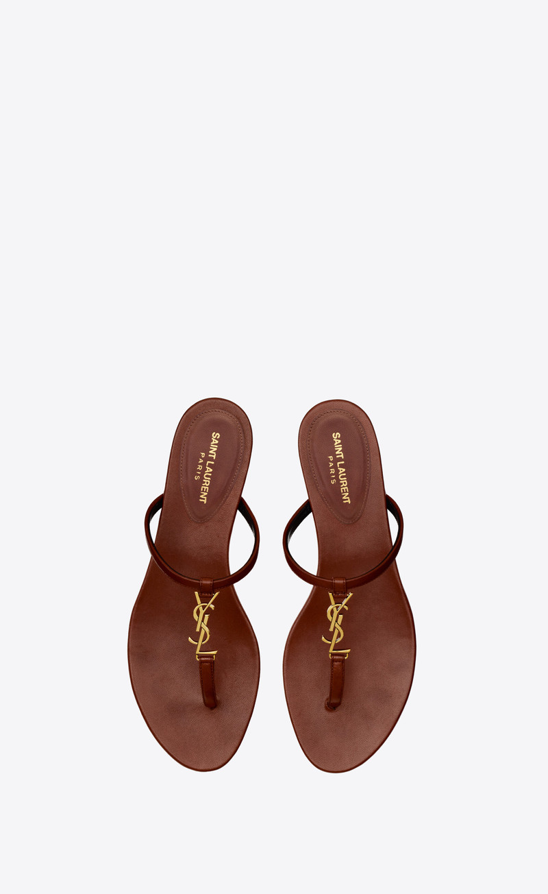 SAINT LAURENT cassandra slides in smooth leather outlook