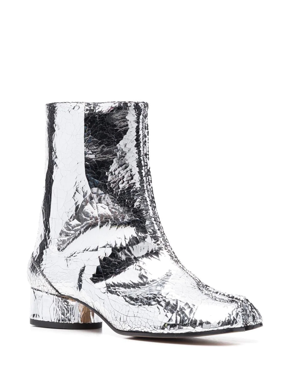 cracked-effect metallic ankle boots - 2