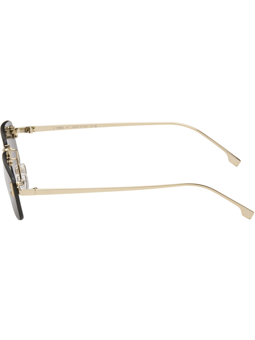 Gold 'Fendi First' Crystal Sunglasses - 3