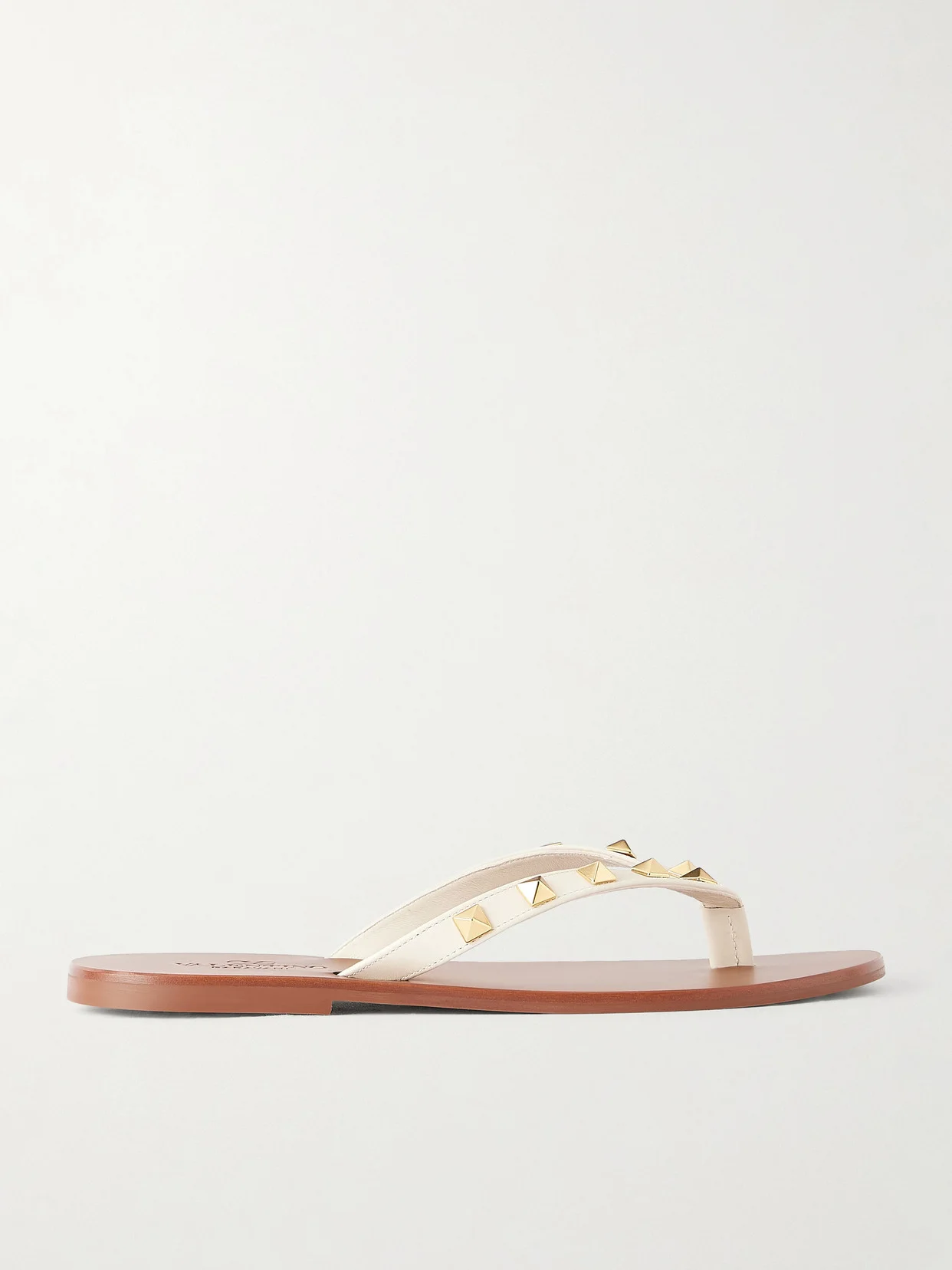 Rockstud Leather Thong Sandals - 1