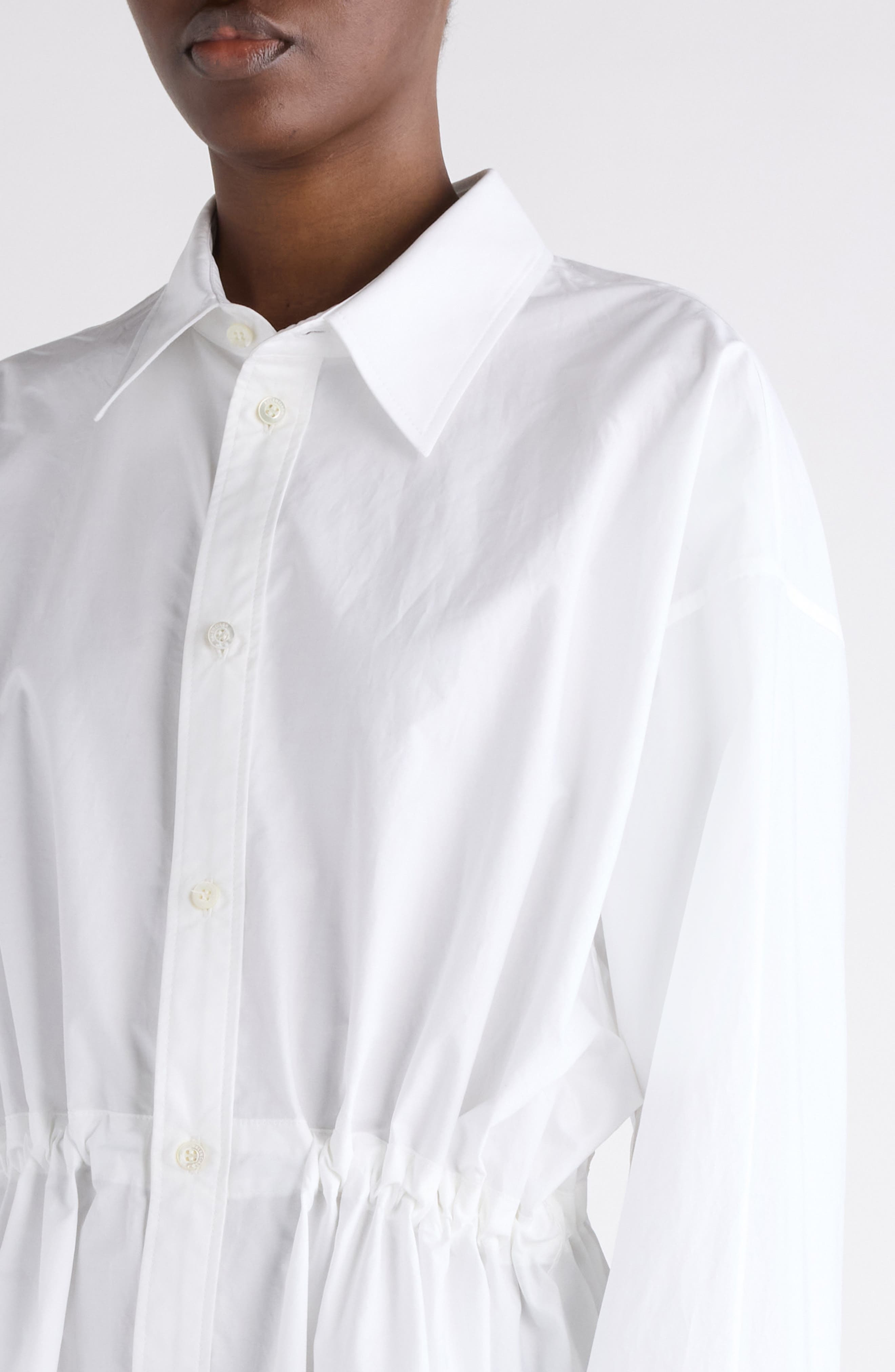 Balenciaga Hourglass Cotton Poplin Shirt in White at Nordstrom - 5