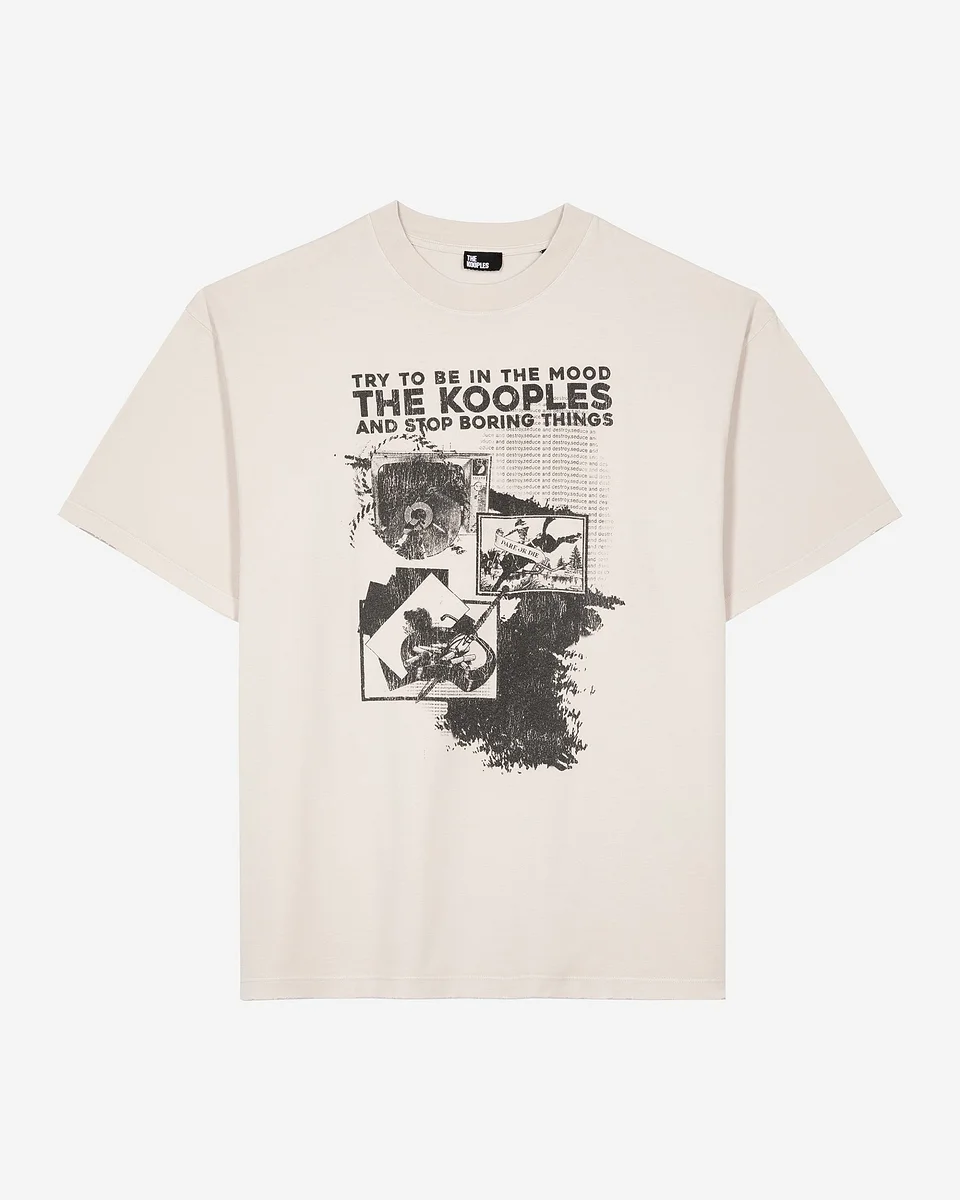 T-SHIRT WITH GREY SCREEN PRINT - 1