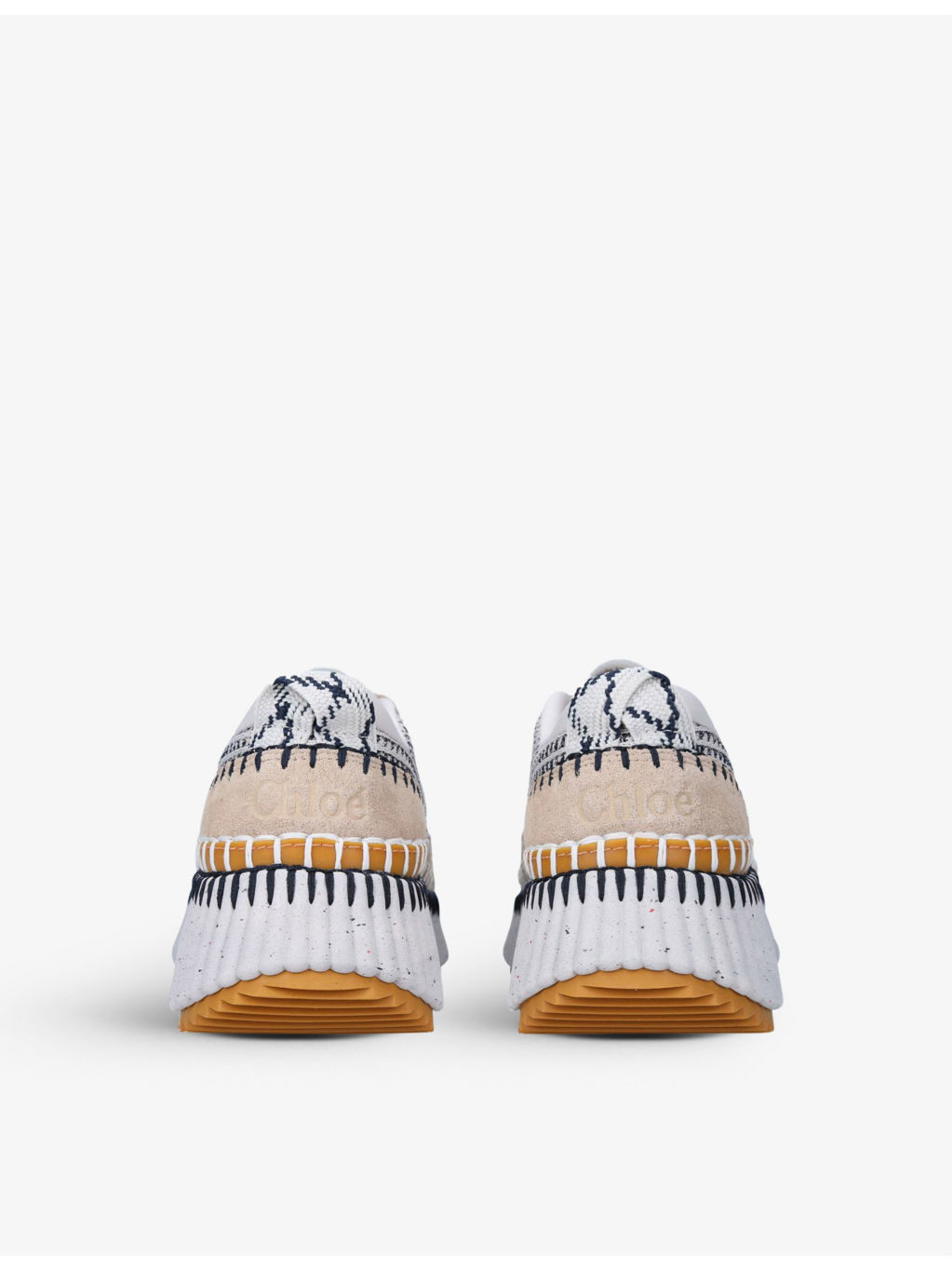 Nama embroidered suede and recycled mesh trainers - 4