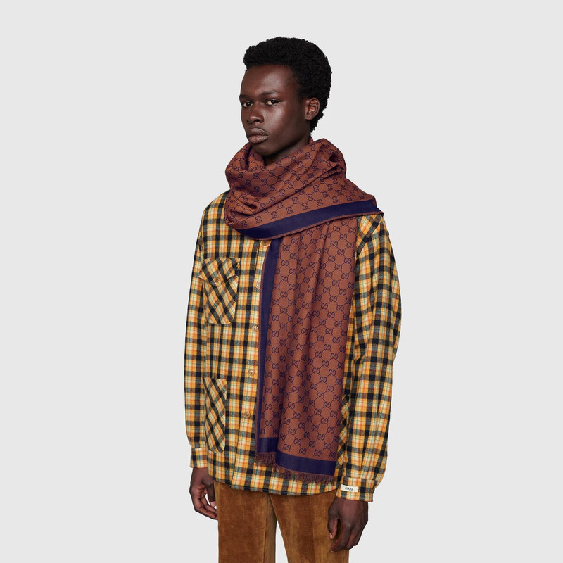 GG jacquard cotton stole 4