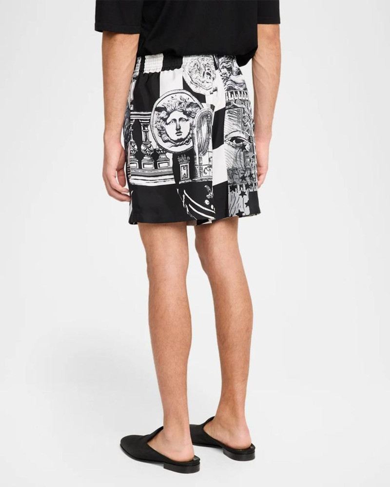 Medusa Collage Silk Twill Shorts 3