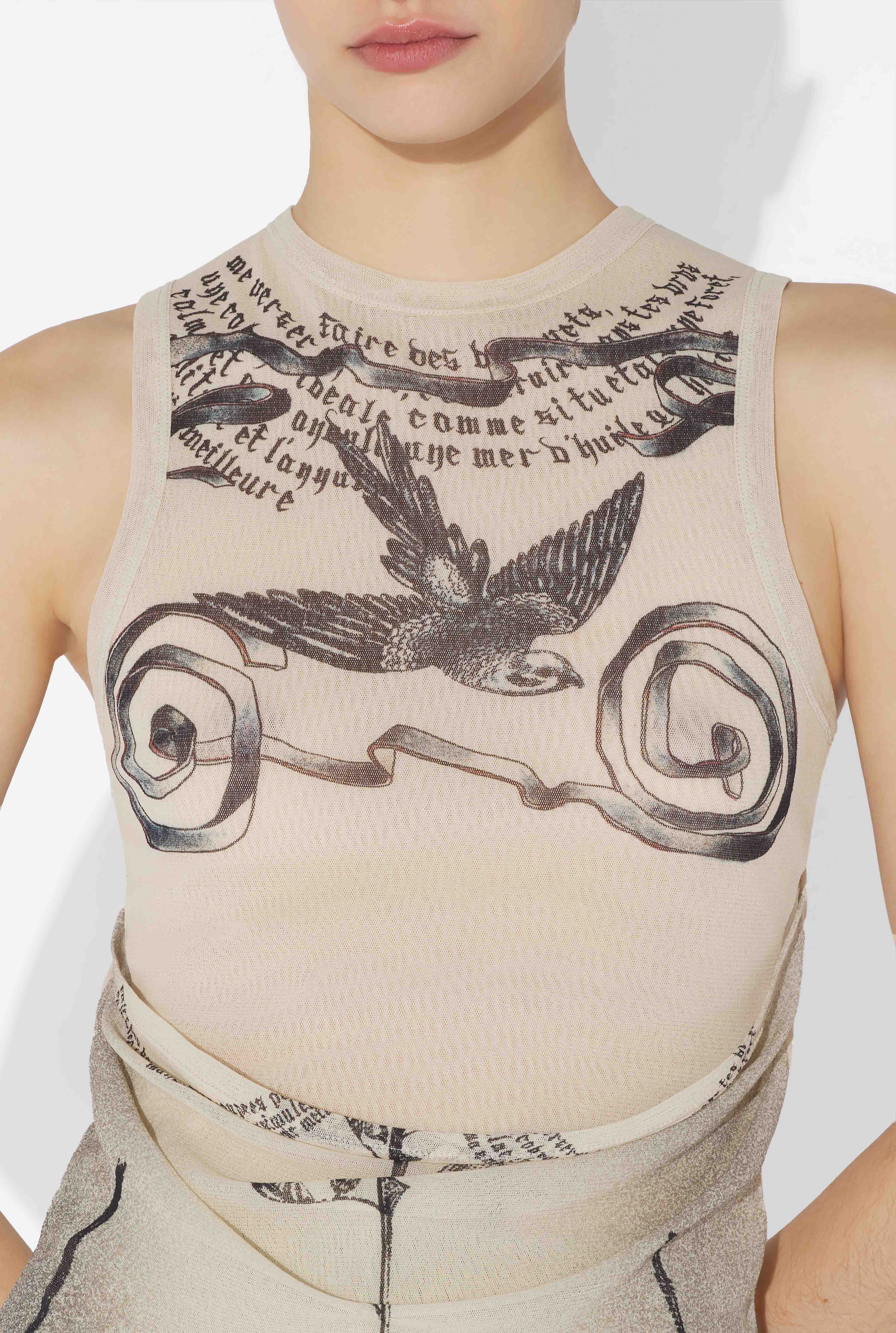 THE “TATTOO ROSE AND BIRD” TANK TOP - 5