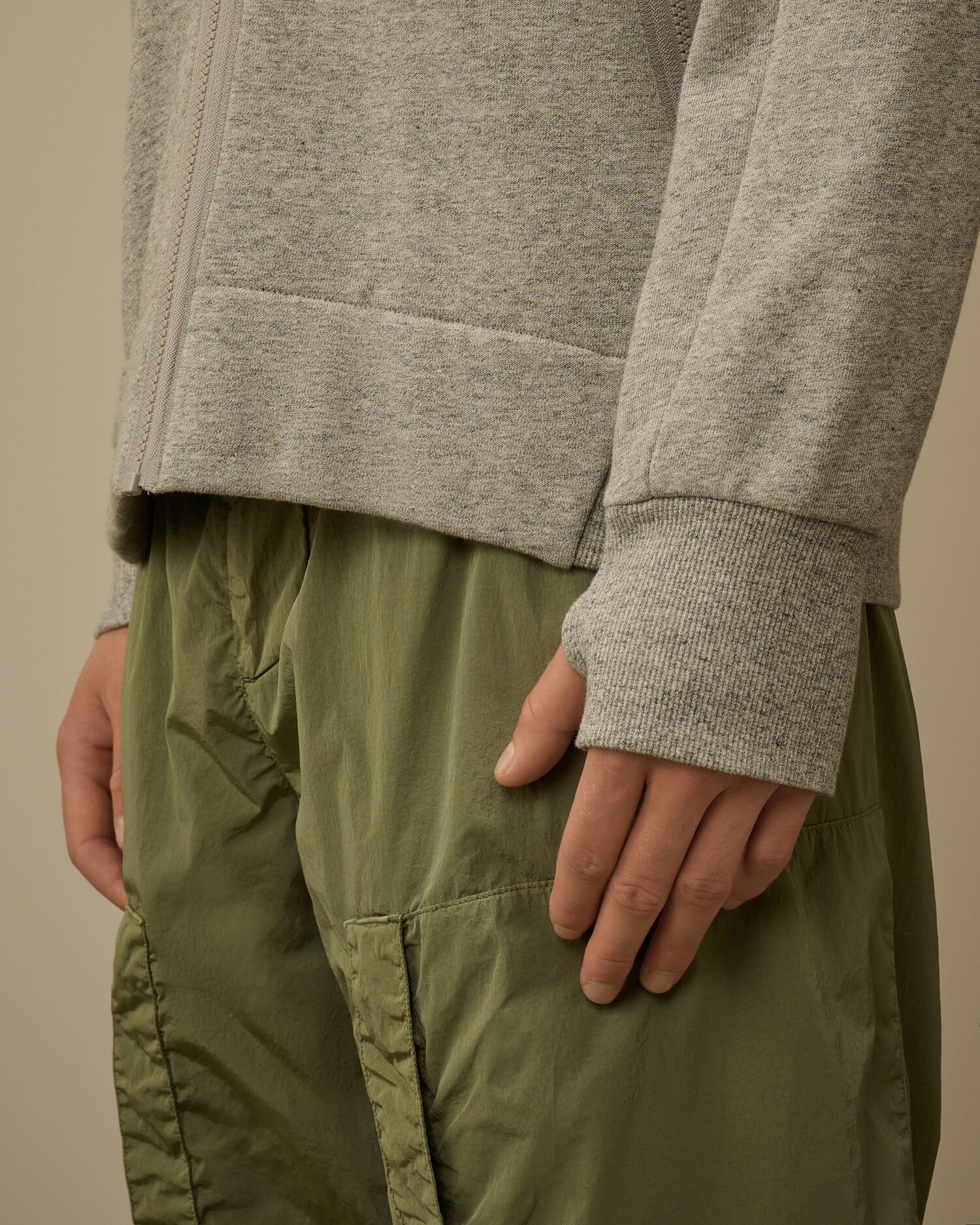 Diagonal Raised Fleece Hooded Full Zip Sweatshirt - 4