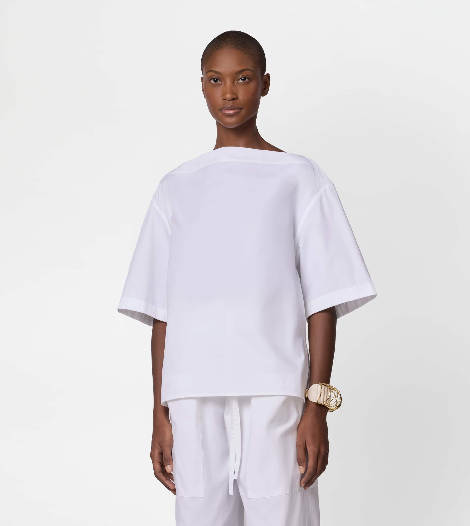 BLOUSE IN POPLIN - WHITE - 3