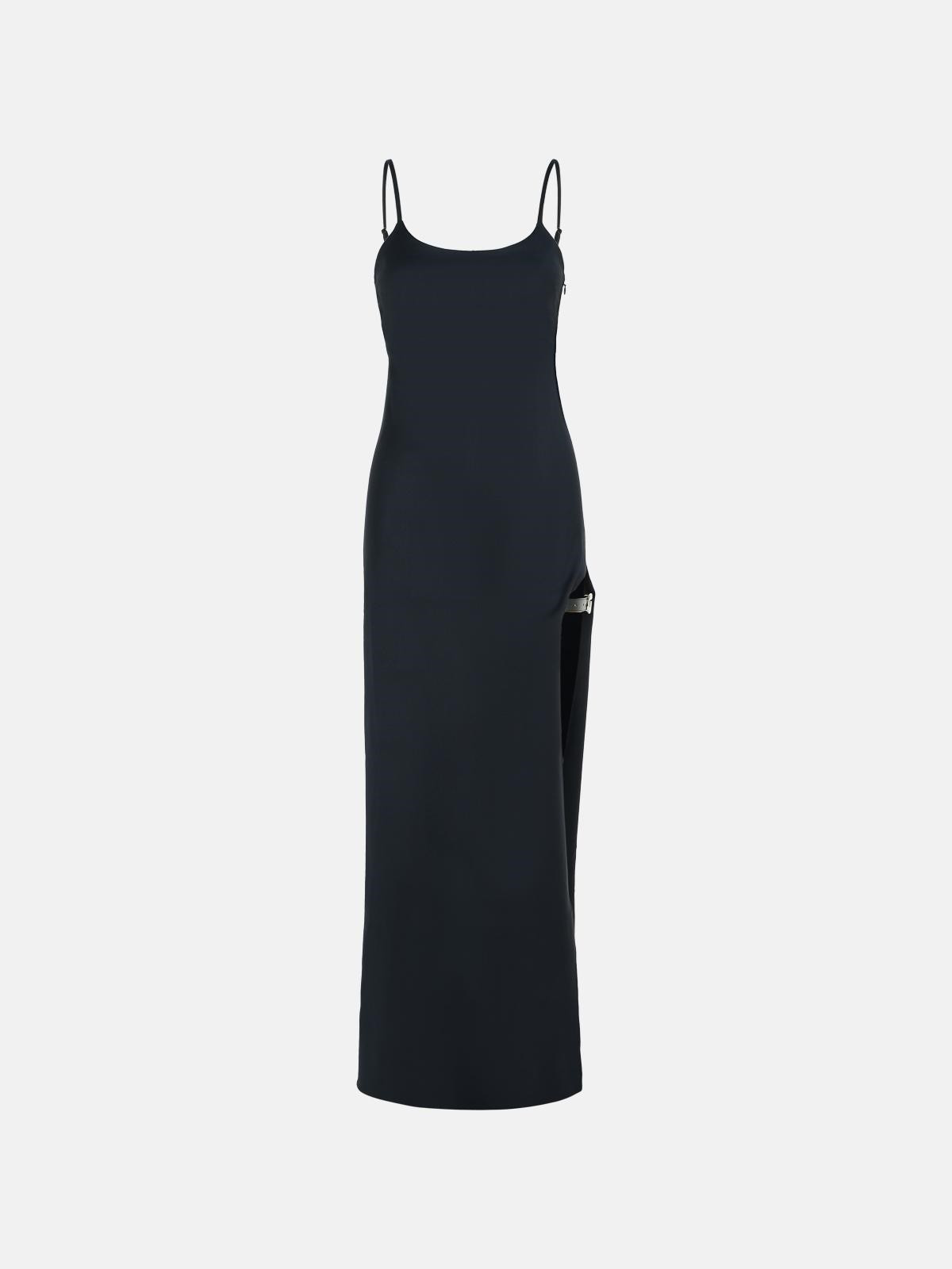 BLACK COTTON BLEND DRESS - 1