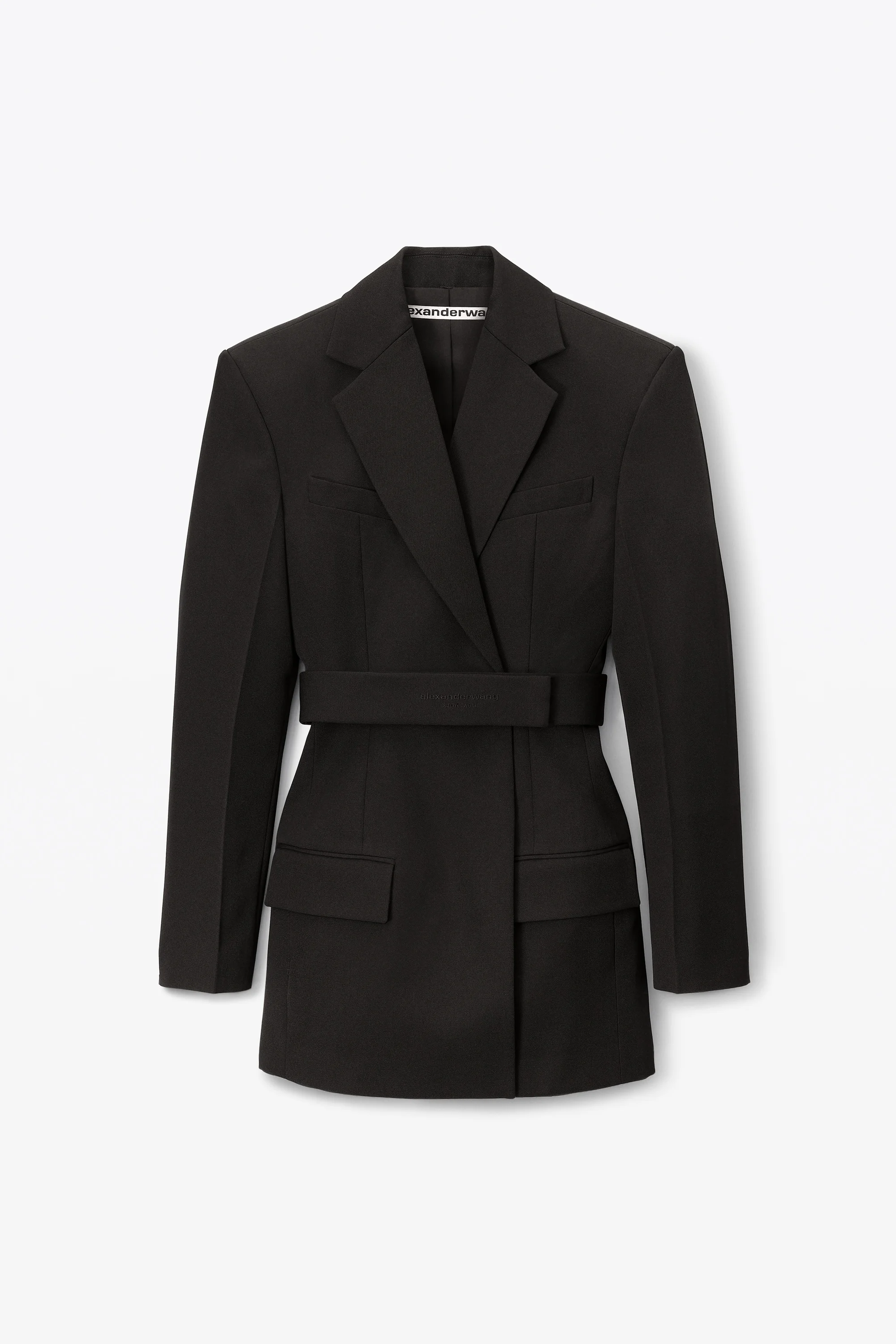 BELTED BLAZER DRESS IN WOOL TAILORING - 1