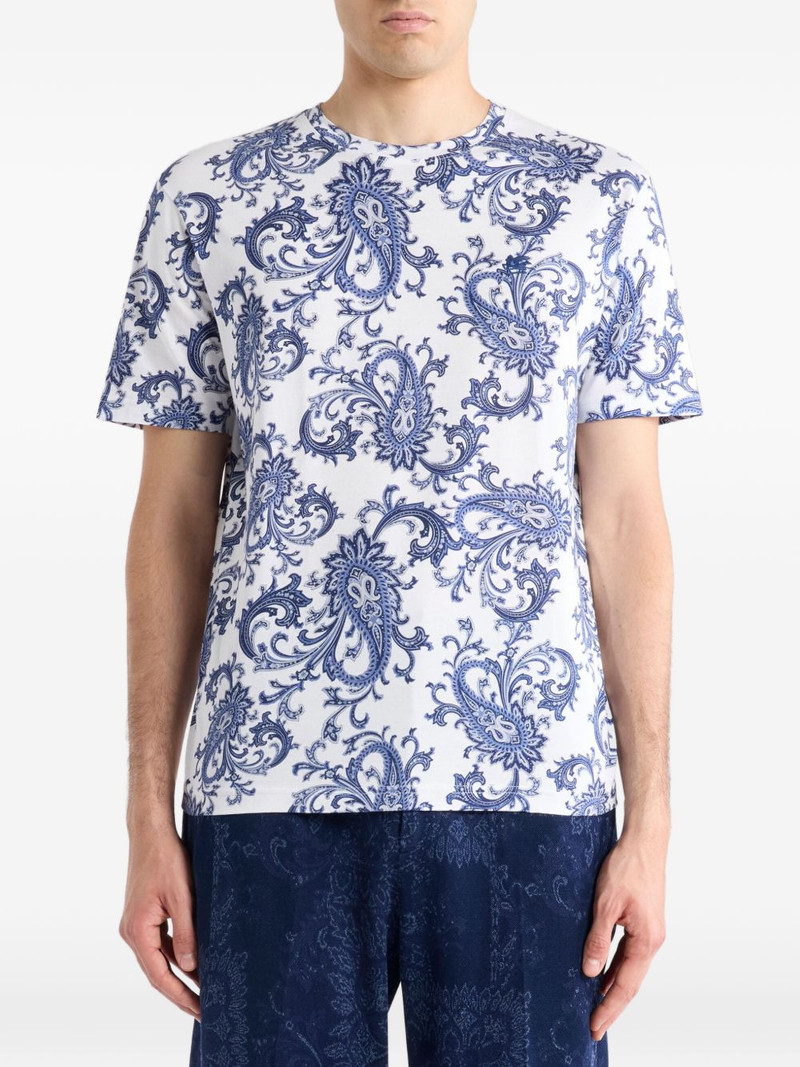 Etro leafy paisley motif T-Shirt outlook