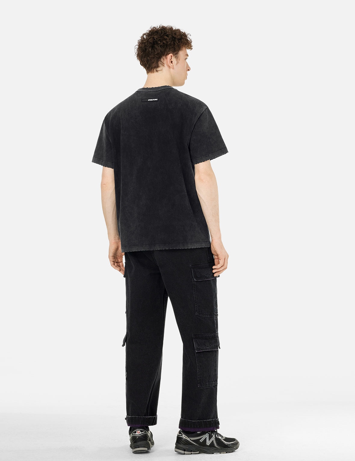 Logo Embroidery Regular Fit Acid-Wash T-Shirt - 4