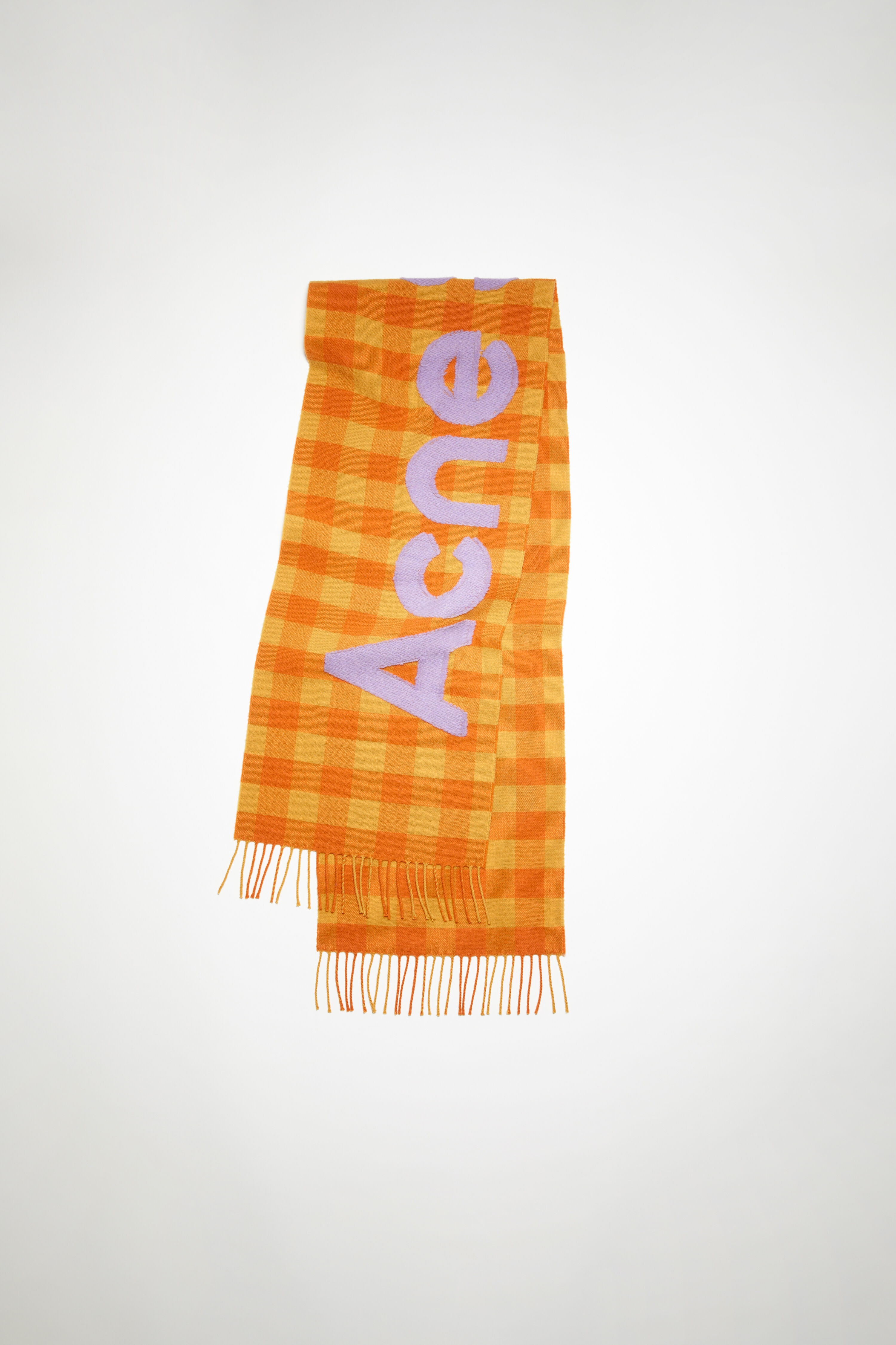 Check logo scarf - Orange/lilac purple - 1