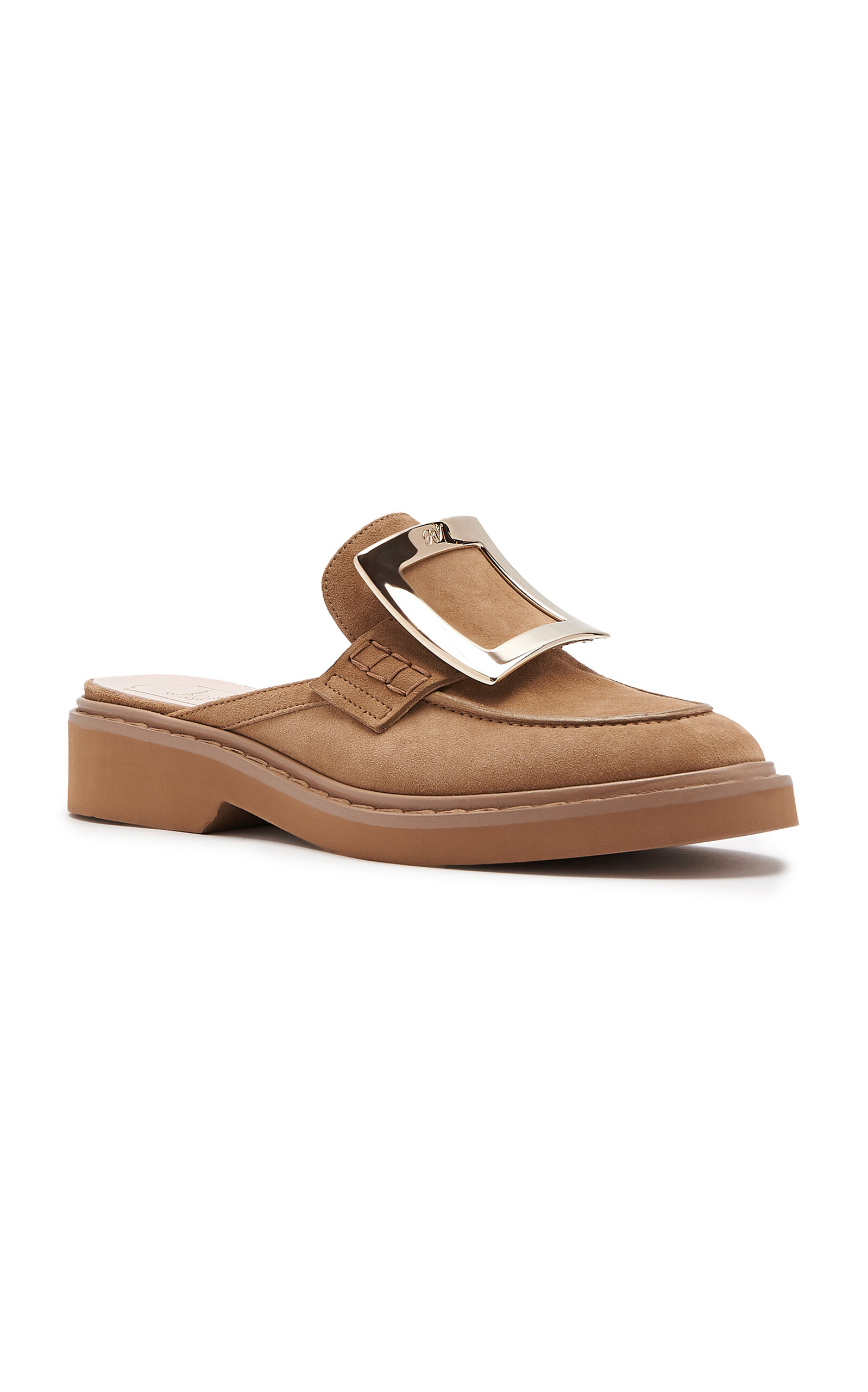 Viv Rangers Buckle-Detailed Suede Mule Loafers tan - 5