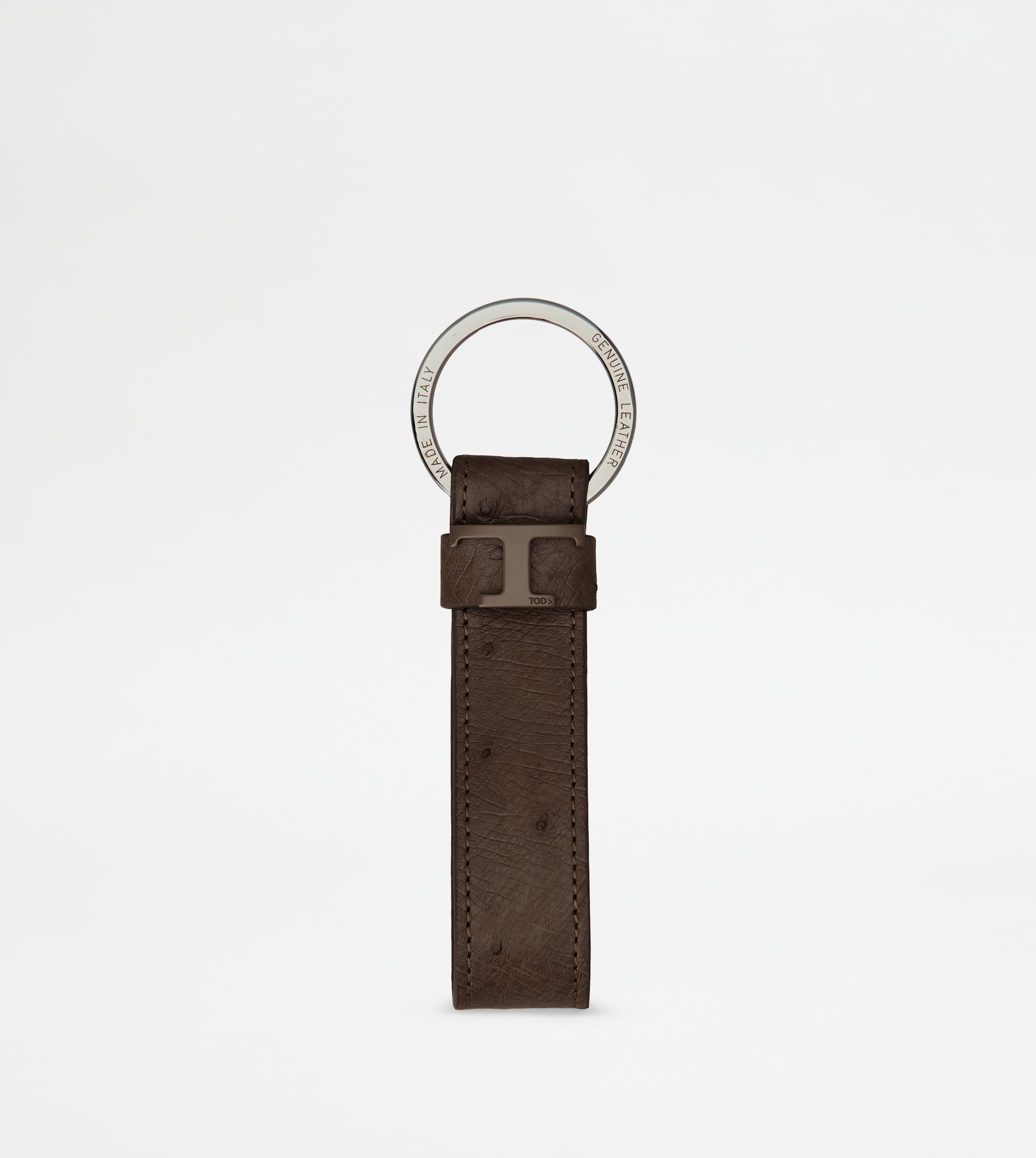 KEY HOLDER IN OSTRICH - BROWN - 1