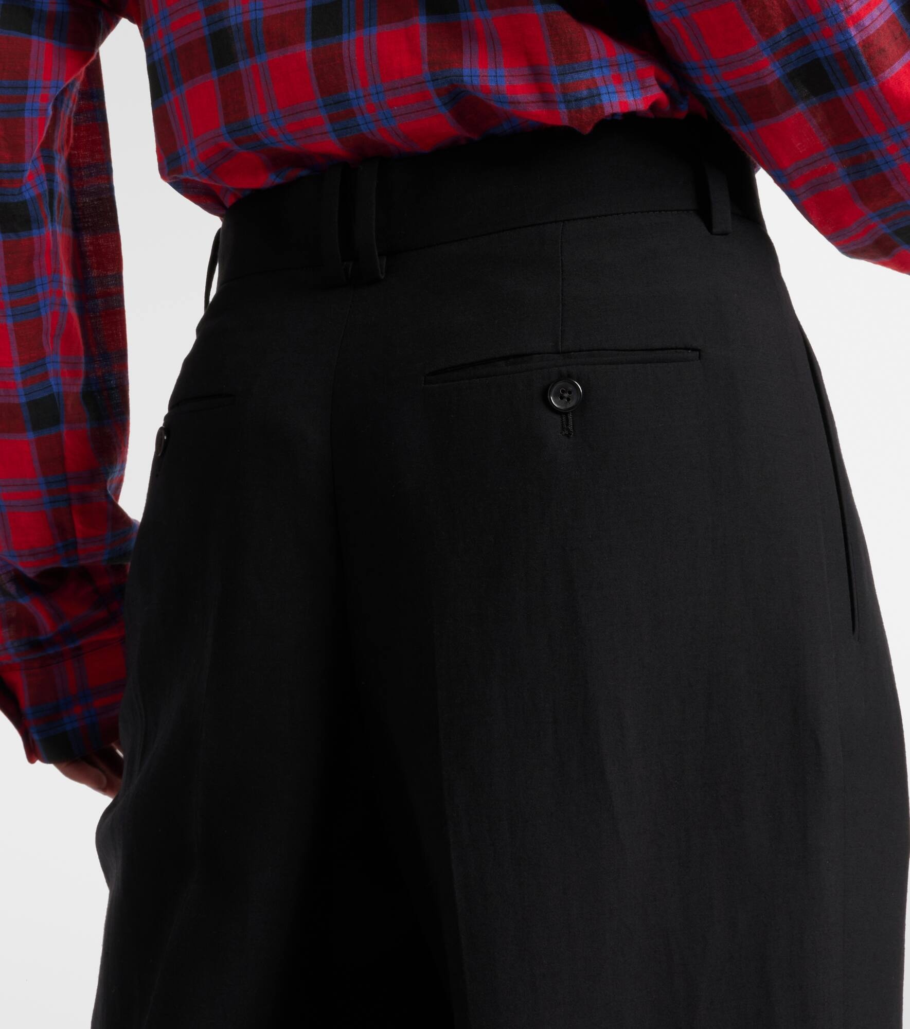 Lilas wool and linen-blend wide-leg pants - 6