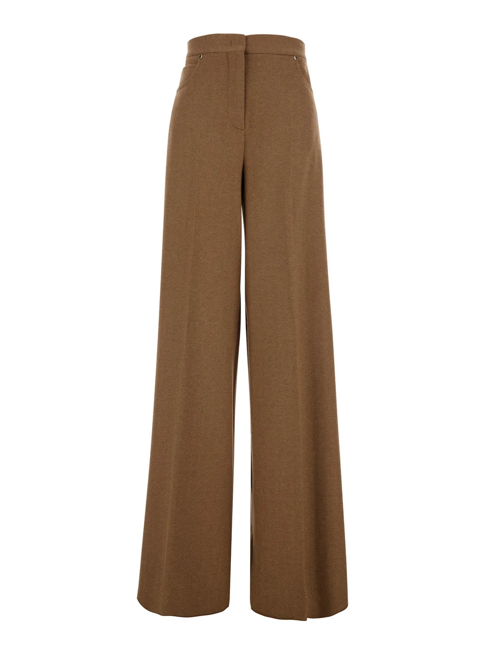 Max Mara Women 'Ugola' Beige Pants With Hidden Front Closure In Wool Blend For Women - 1