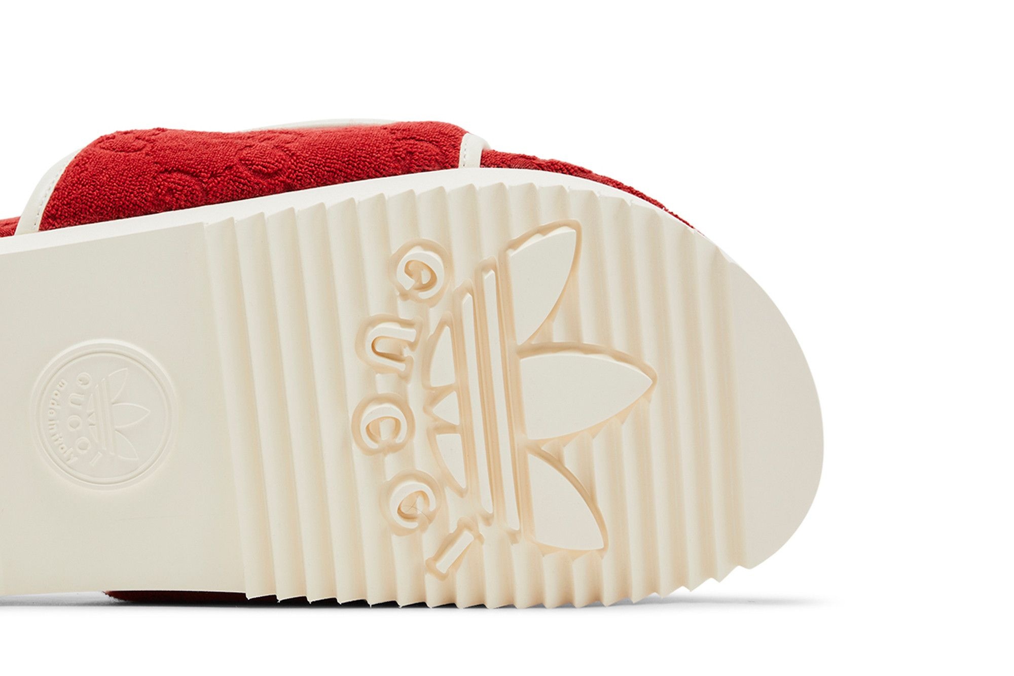 Adidas x Gucci GG Platform Sandal 'Red Cotton Sponge' - 5